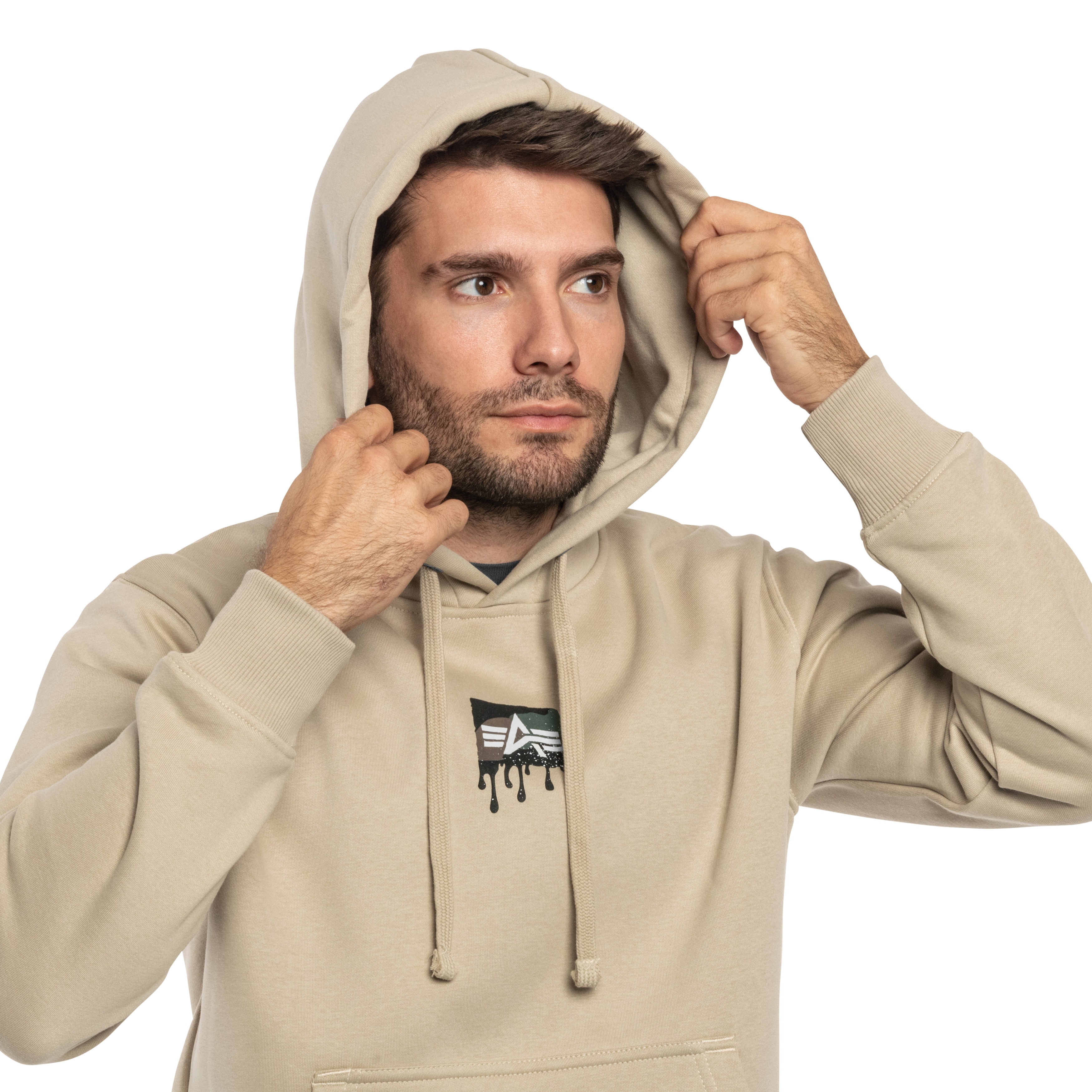 Alpha Industries Dripping Camo Print Sweatshirt - Organic Beige