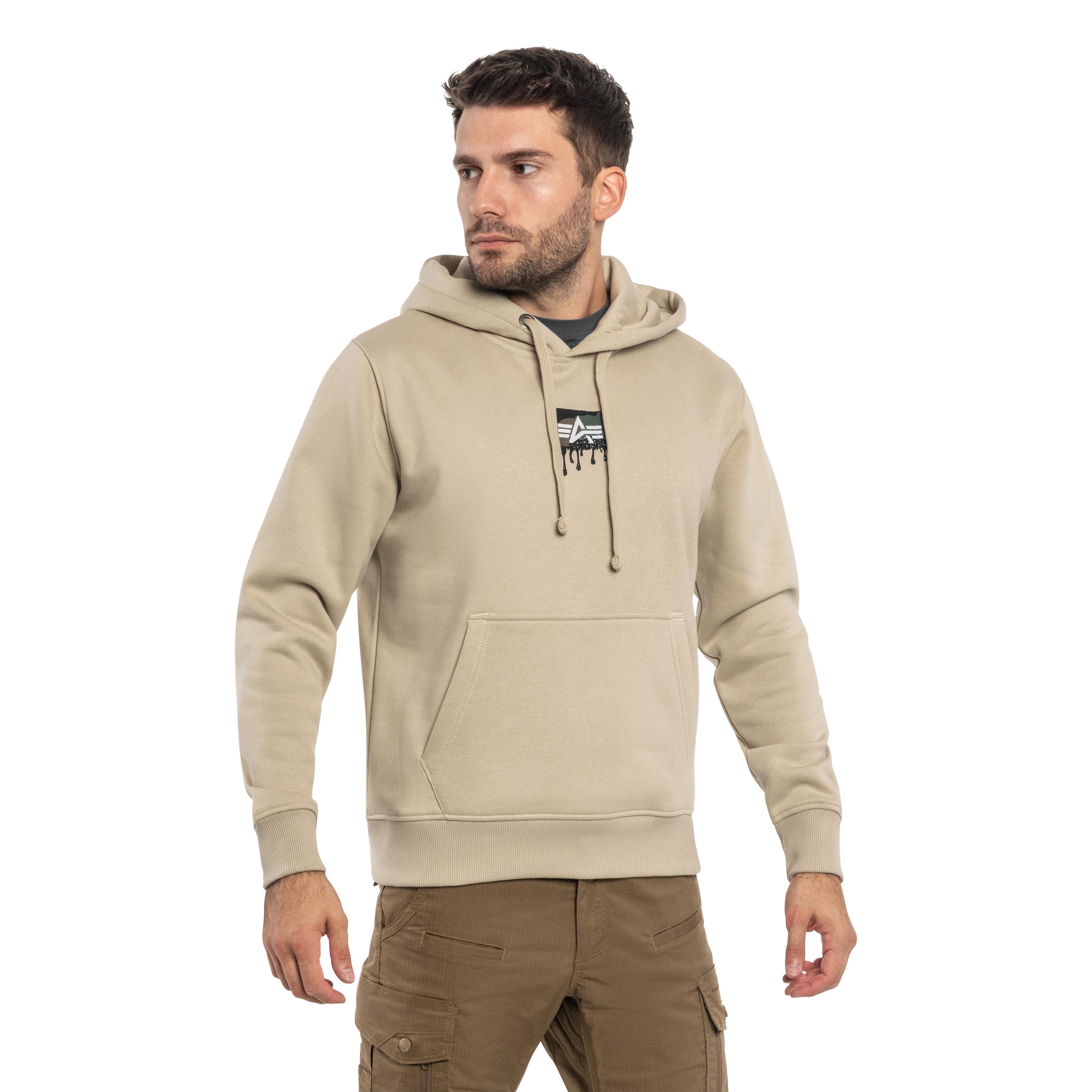Alpha Industries Dripping Camo Print Sweatshirt - Organic Beige