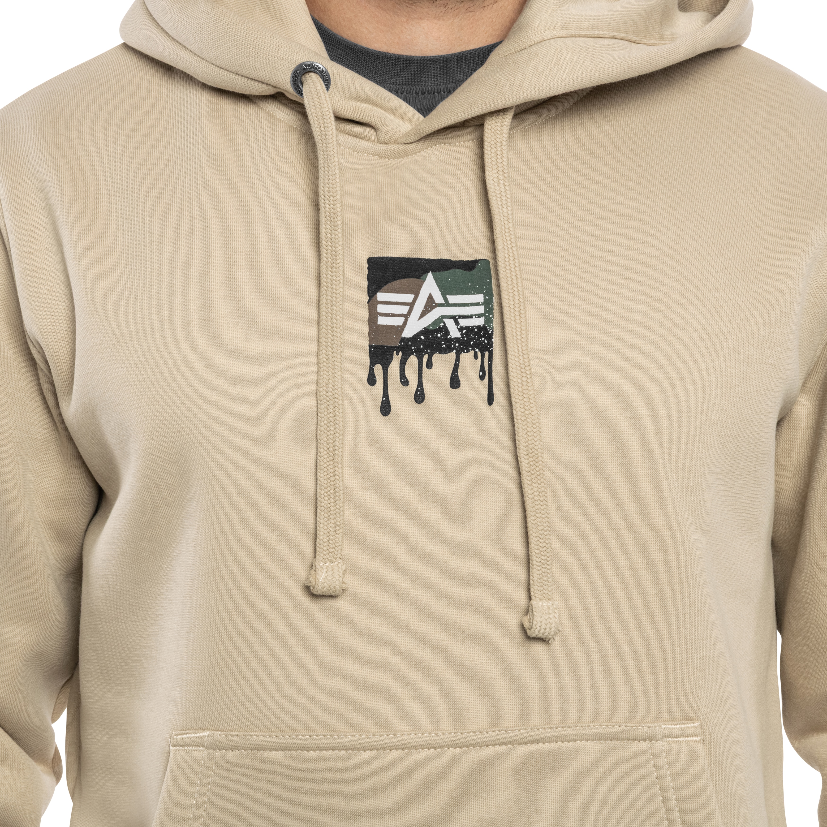 Alpha Industries Dripping Camo Print Sweatshirt - Organic Beige