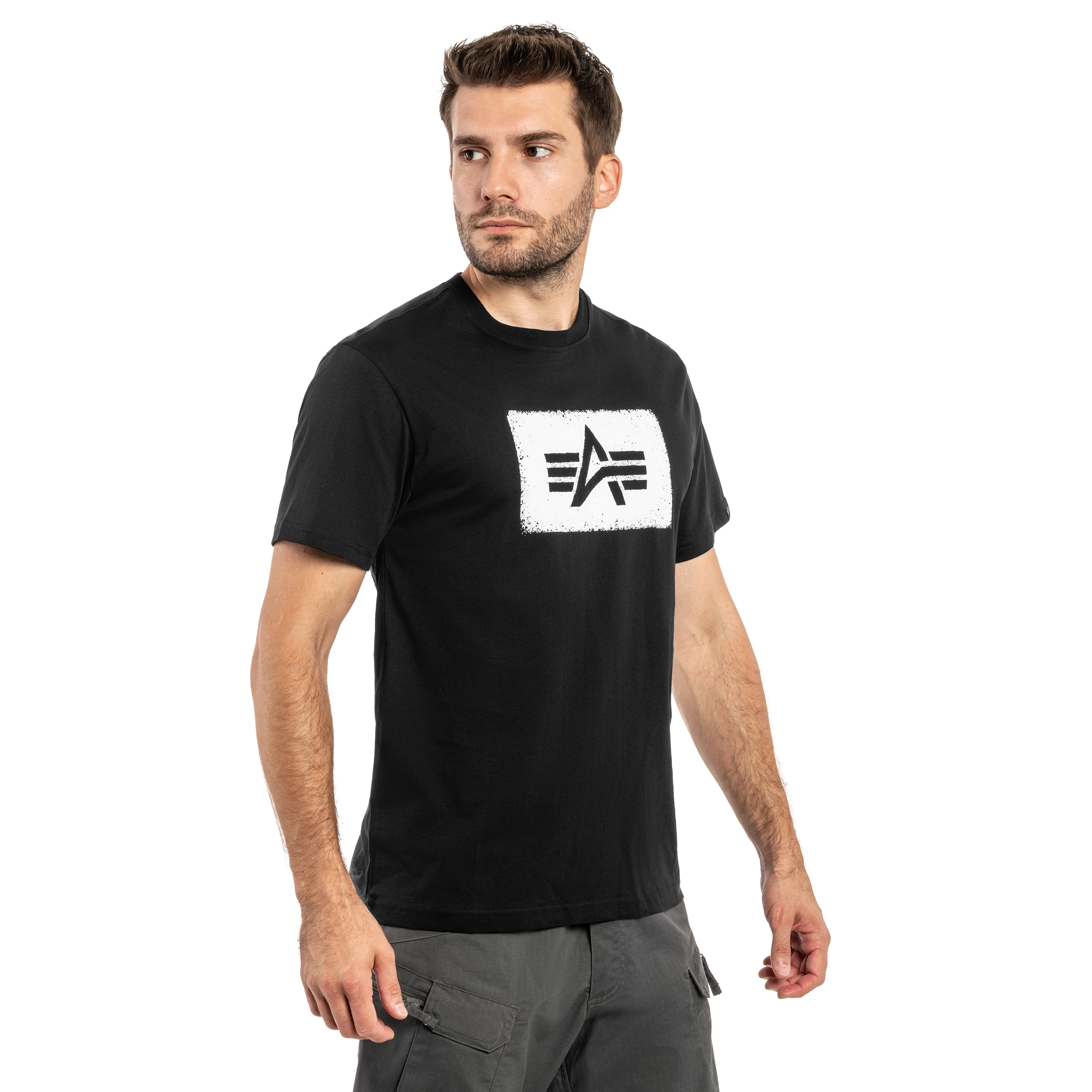 Koszulka T-shirt Alpha Industries Washed Out Logo - Black