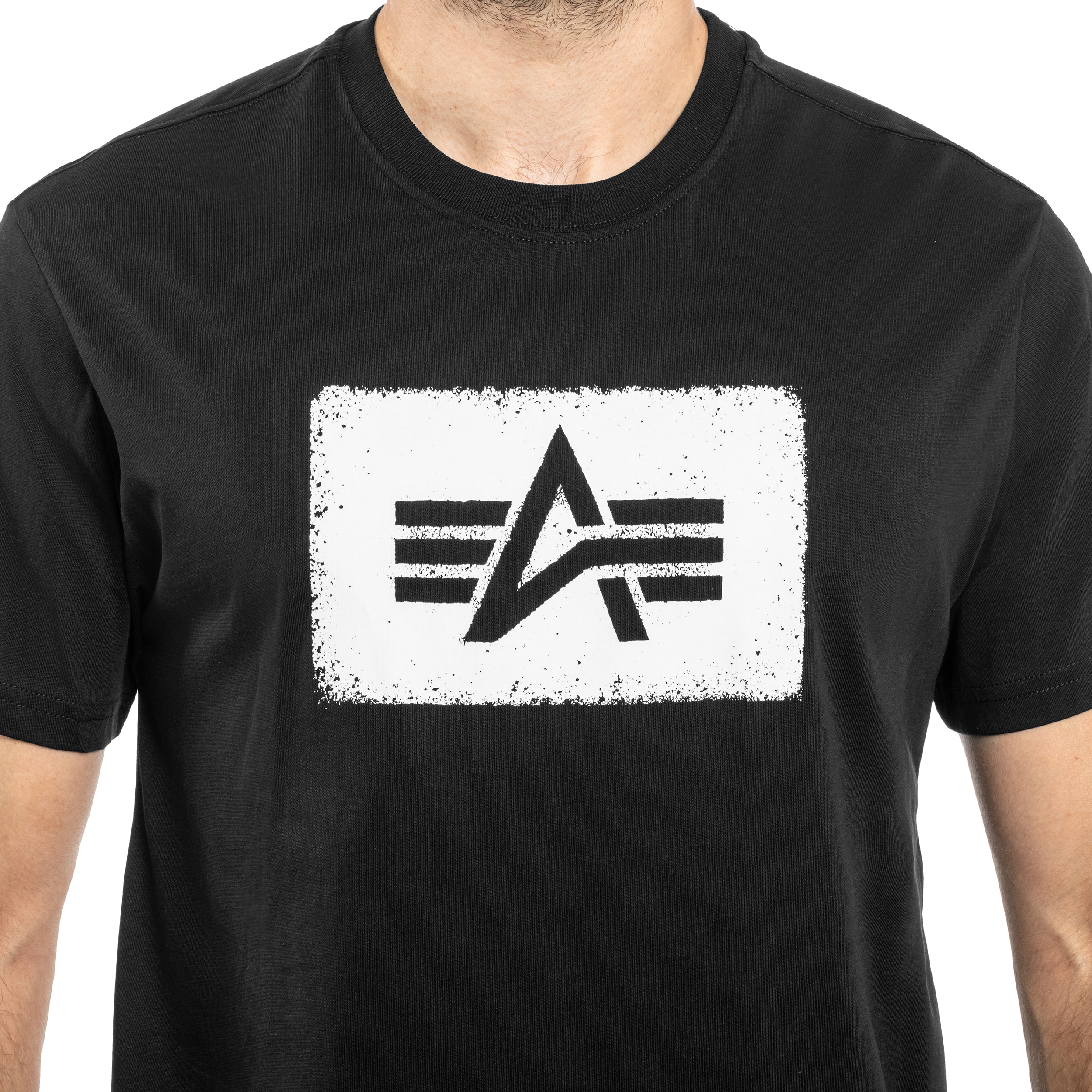 Koszulka T-shirt Alpha Industries Washed Out Logo - Black