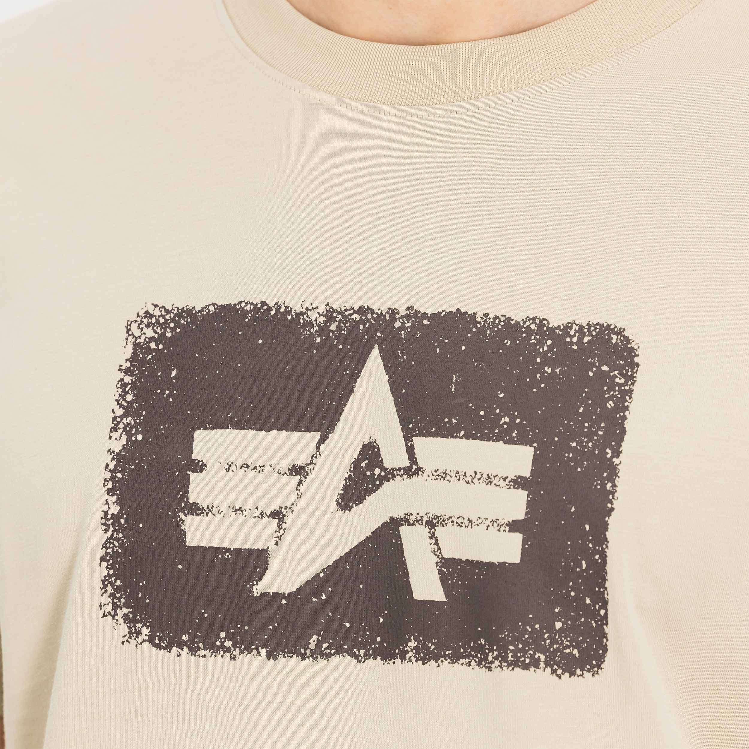 Koszulka T-shirt Alpha Industries Washed Out Logo - Organic Beige