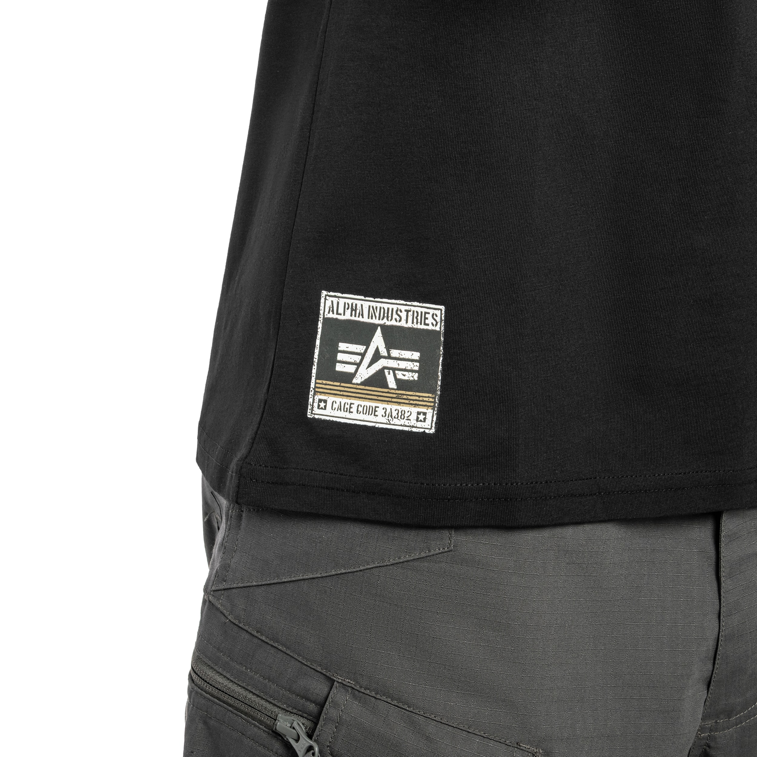 Koszulka T-shirt Alpha Backprint Vintage Panel - Black