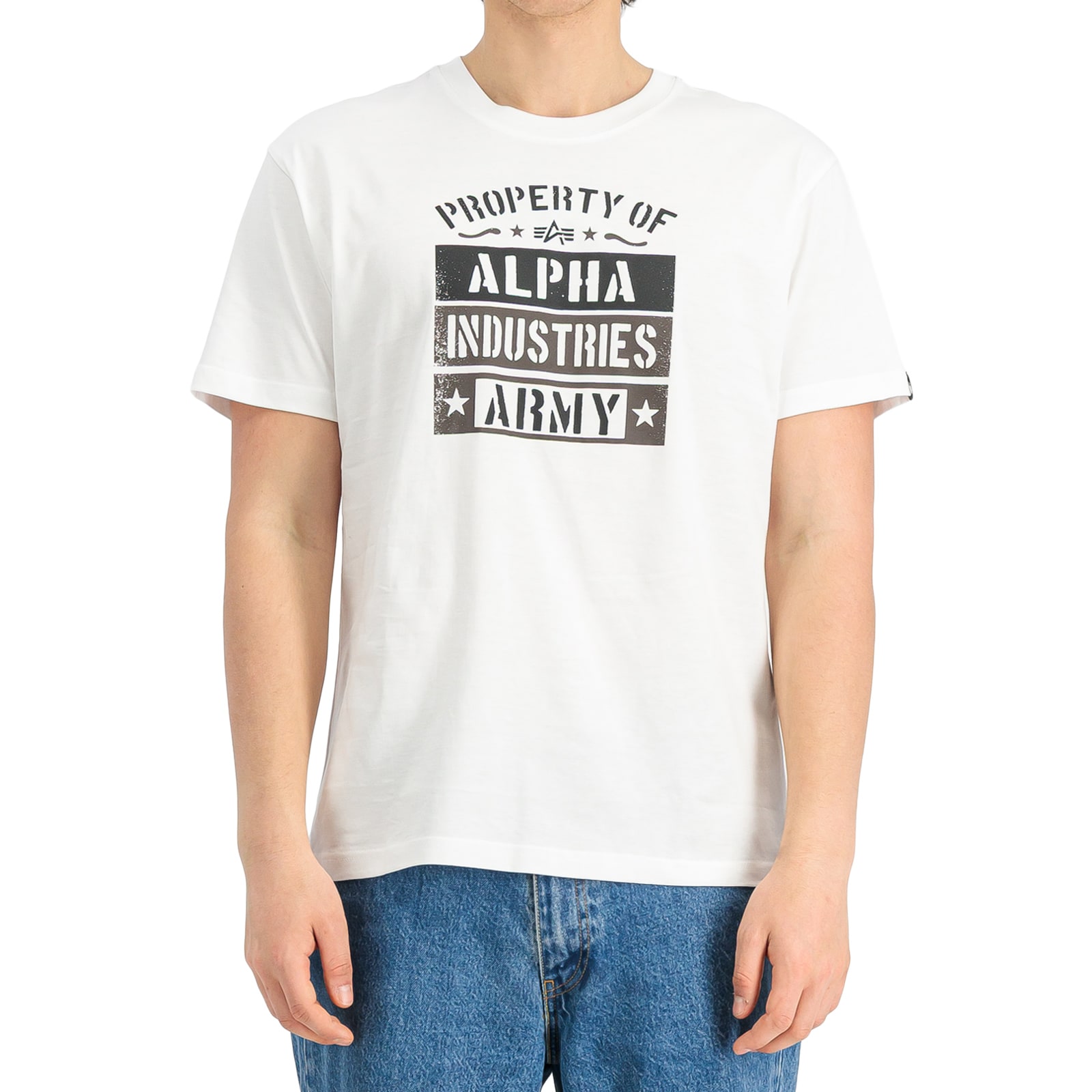 Koszulka T-shirt Alpha Industries Army Property - White
