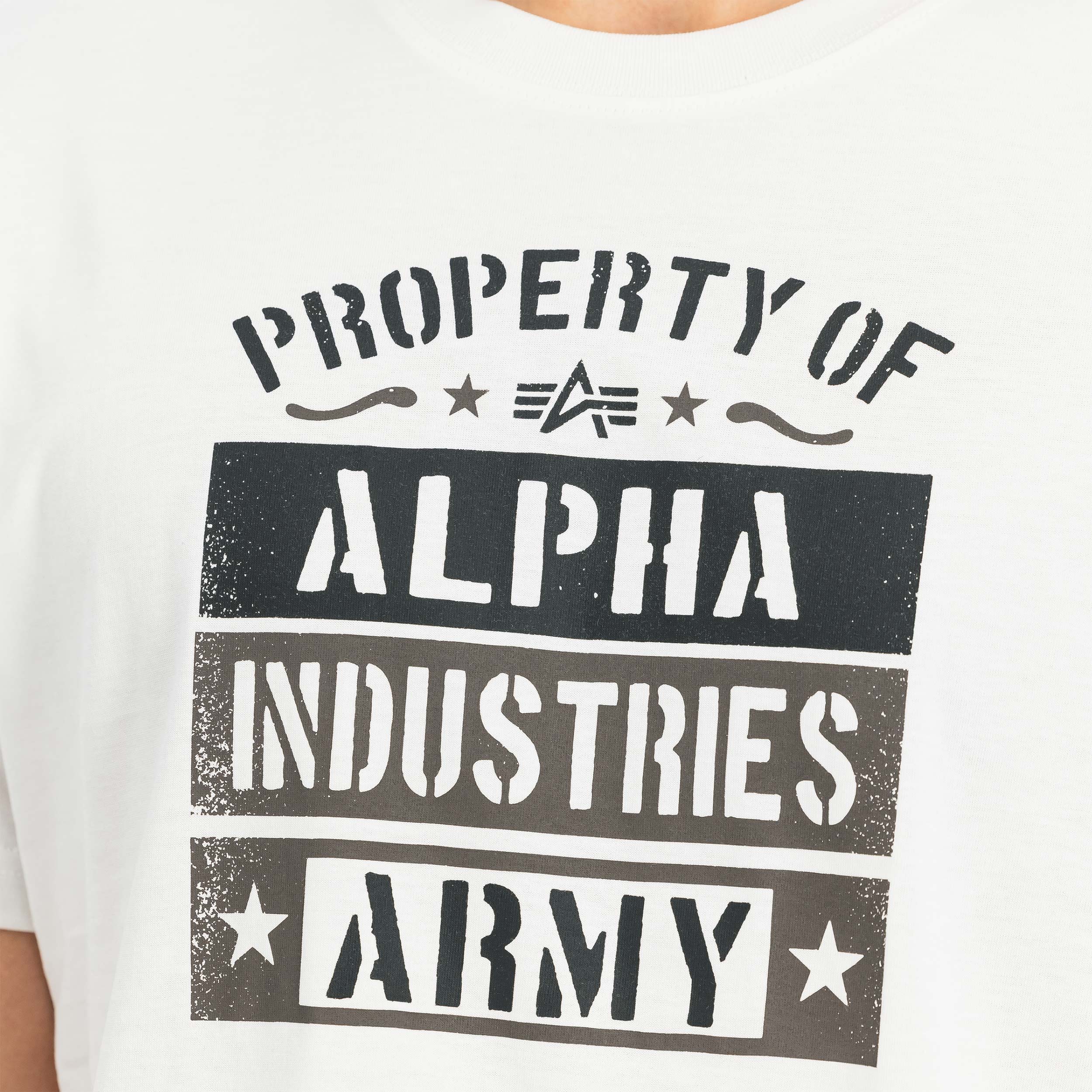 Koszulka T-shirt Alpha Industries Army Property - White