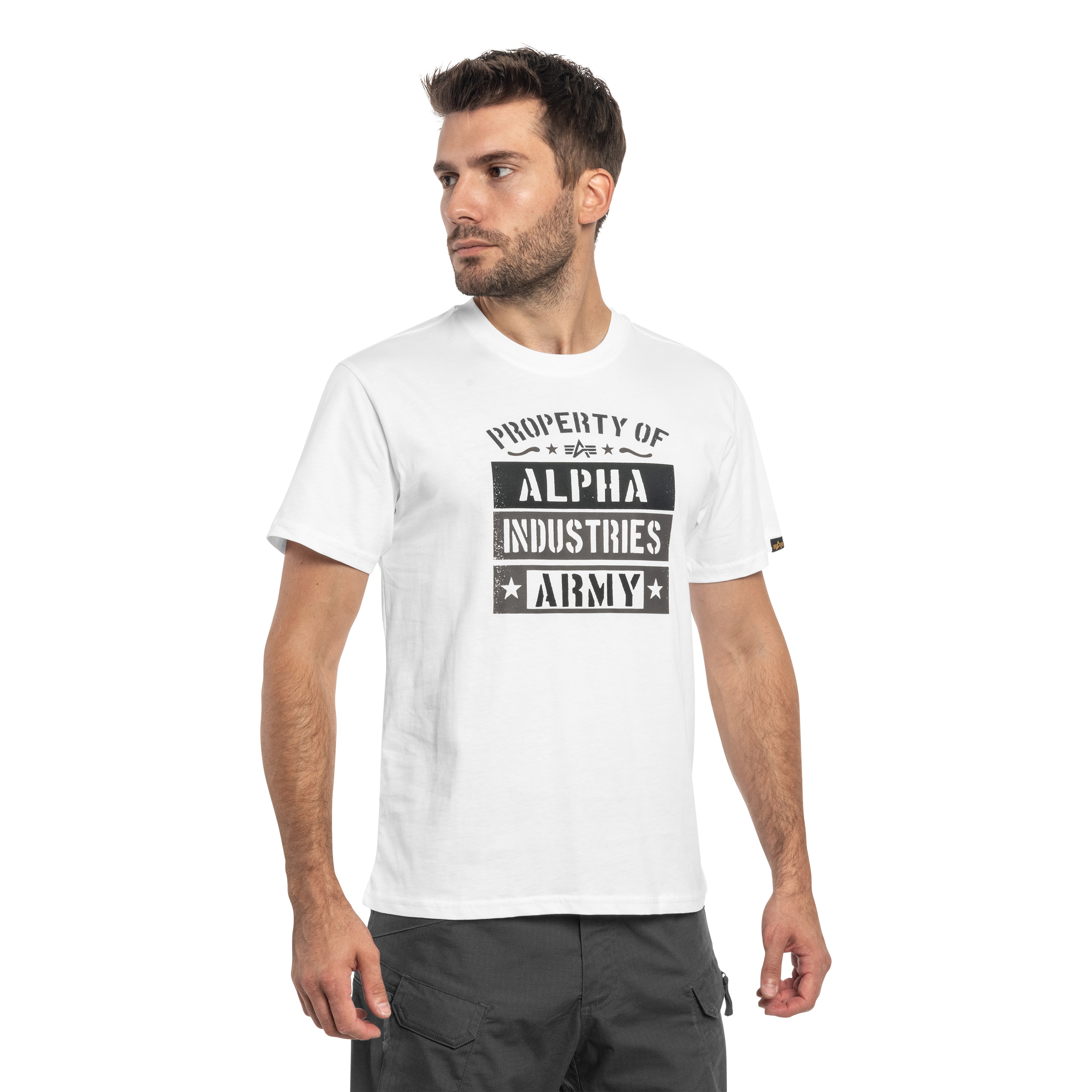 Koszulka T-shirt Alpha Industries Army Property - White