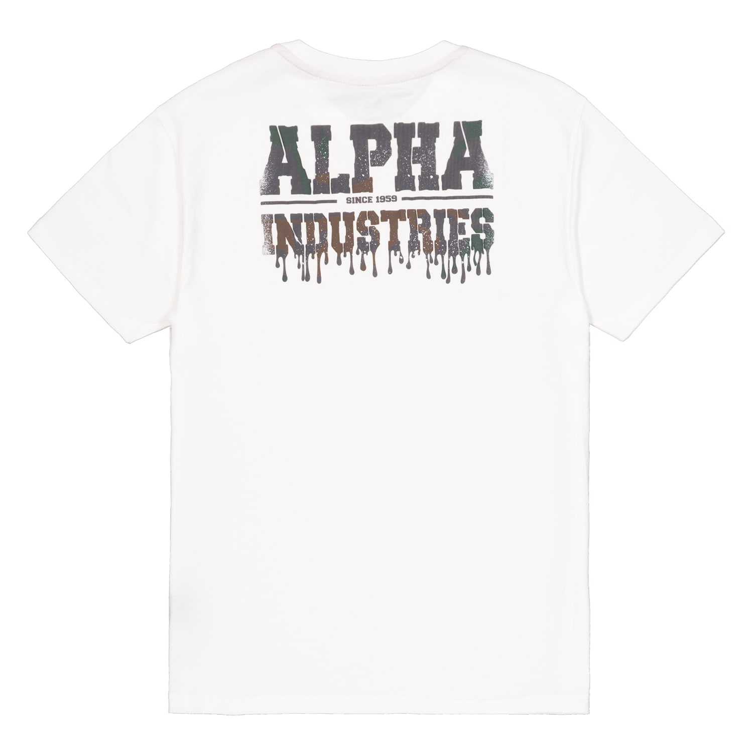 Koszulka T-shirt Alpha Dripping Camo Backprint - White