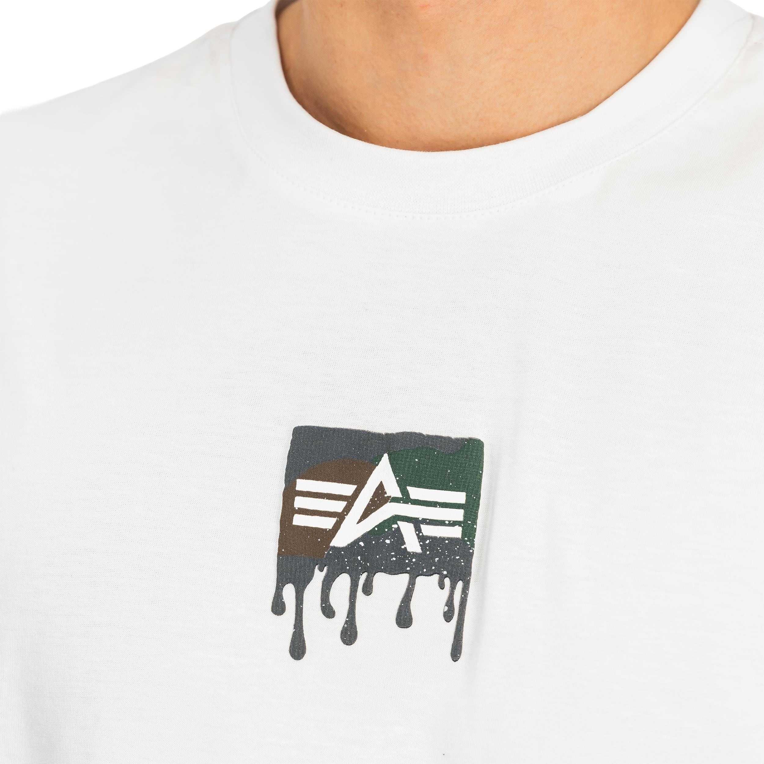 Koszulka T-shirt Alpha Dripping Camo Backprint - White
