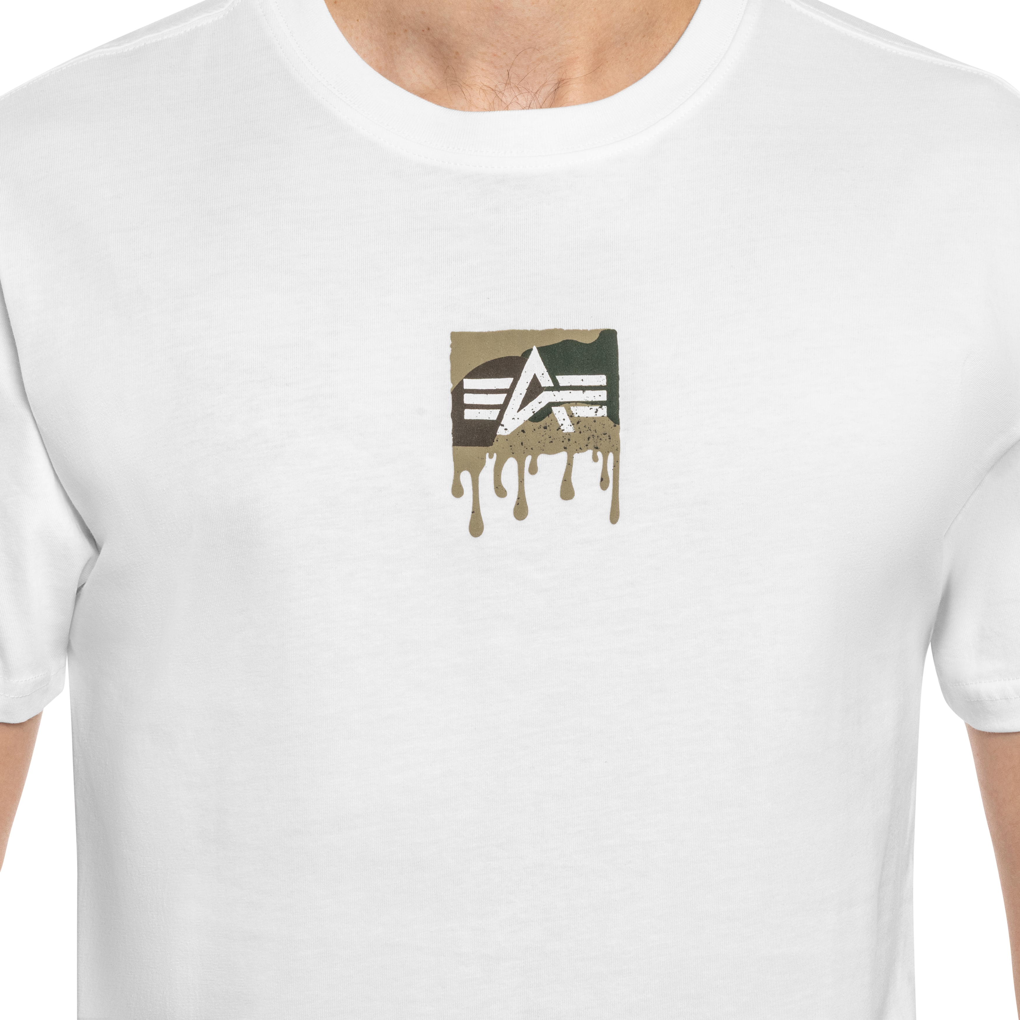 Koszulka T-shirt Alpha Dripping Camo Backprint - White