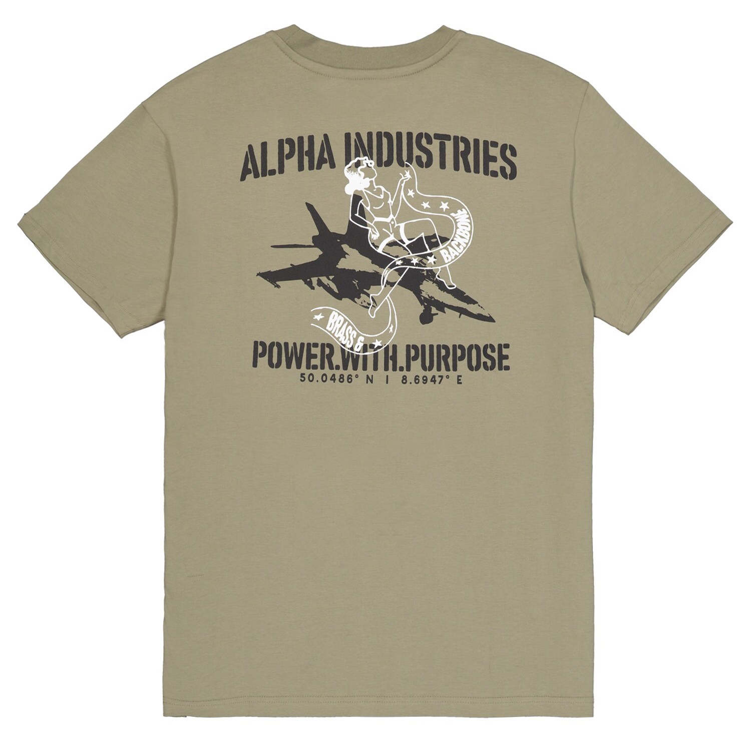 Koszulka T-shirt Alpha Industries Noseart Backprint - Olive
