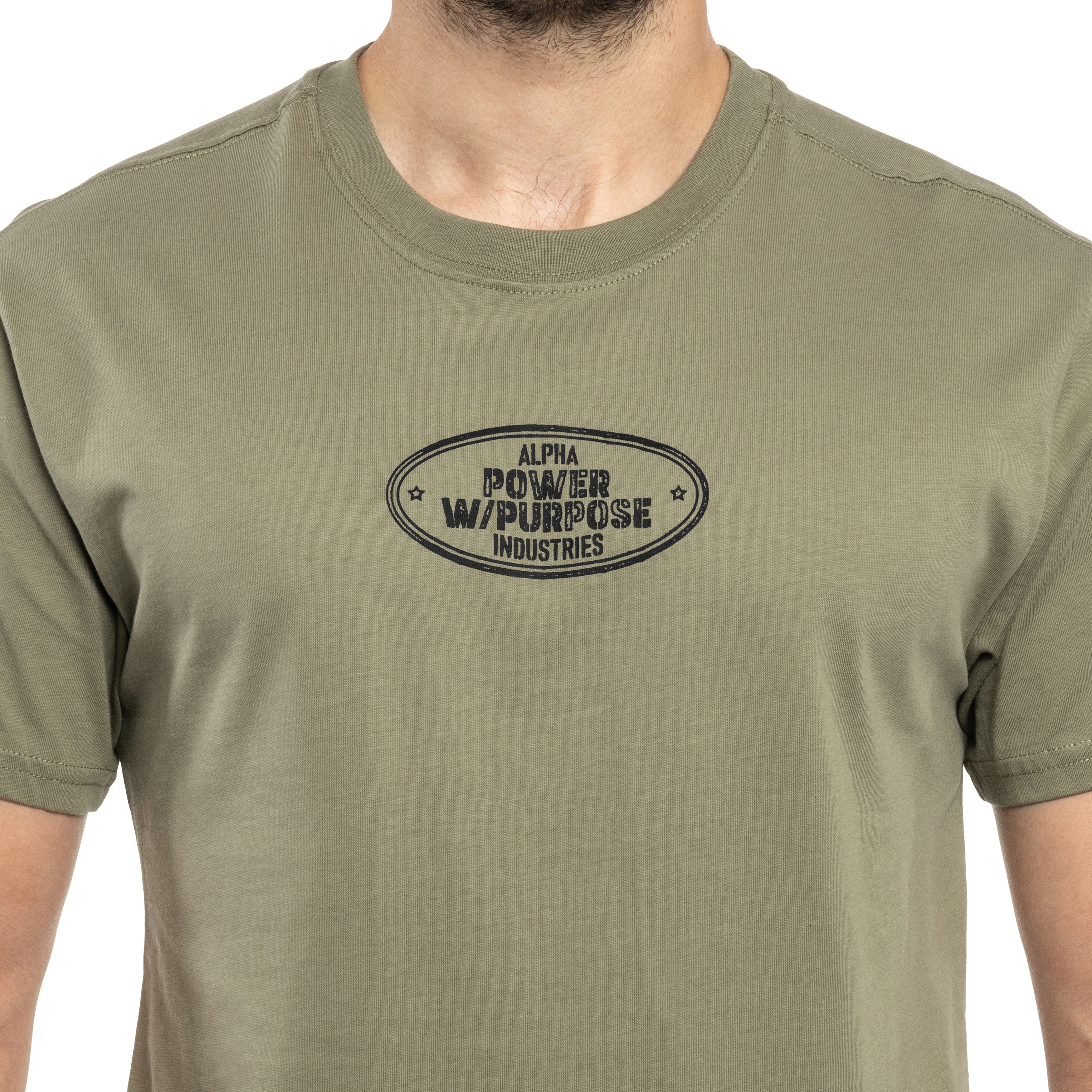 Koszulka T-shirt Alpha Industries Noseart Backprint - Olive