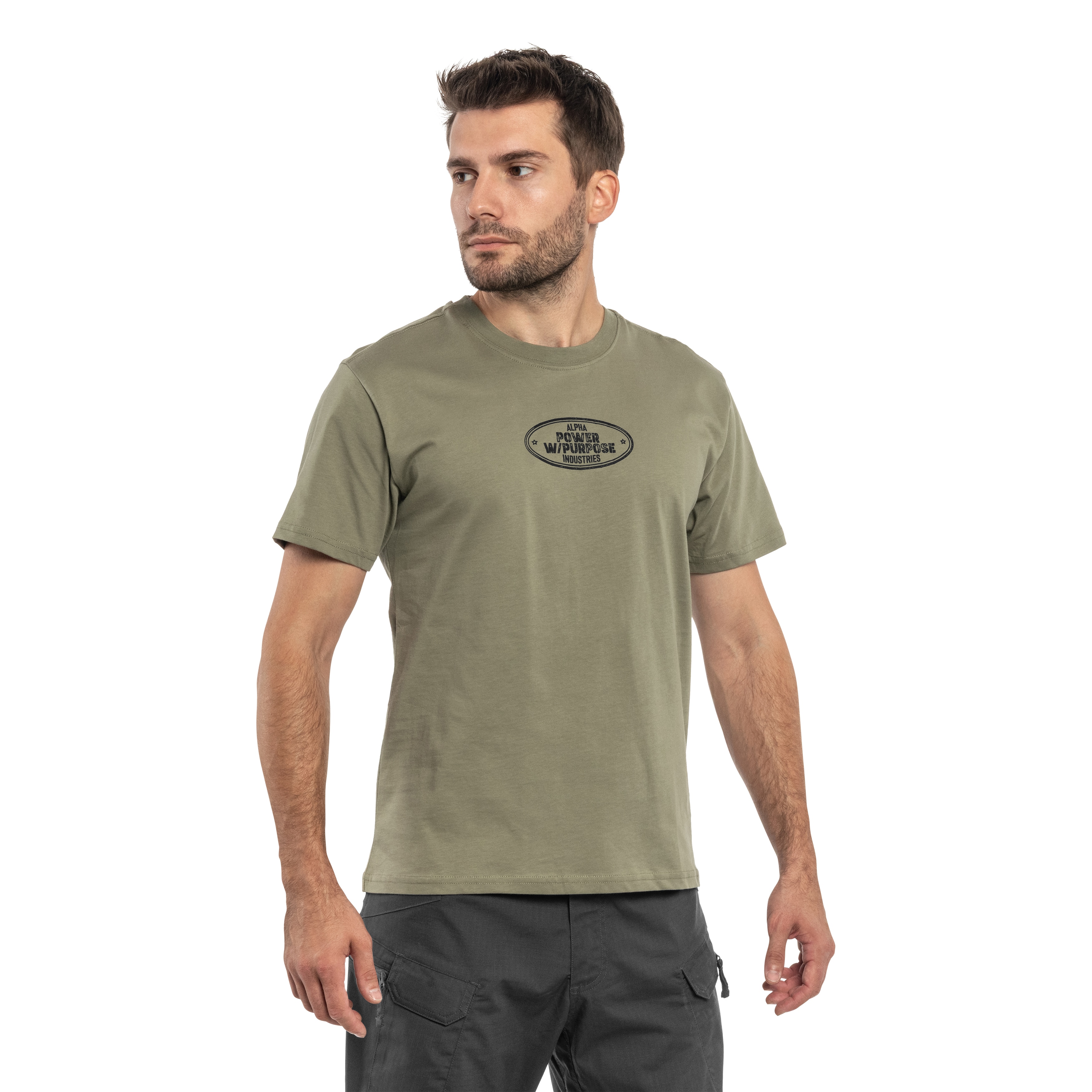 Koszulka T-shirt Alpha Industries Noseart Backprint - Olive