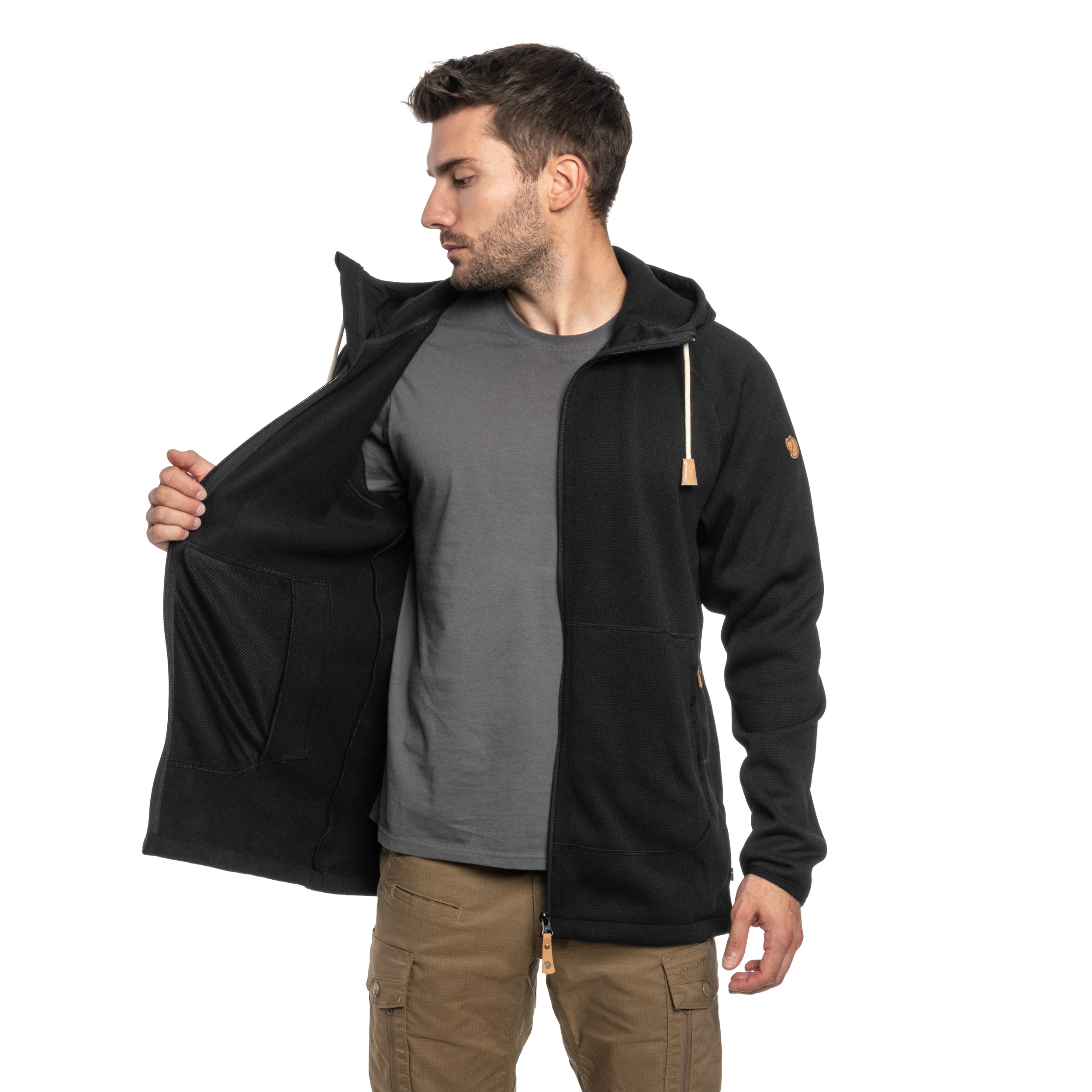 Polar Fjallraven Ovik Fleece Hoodie - Black