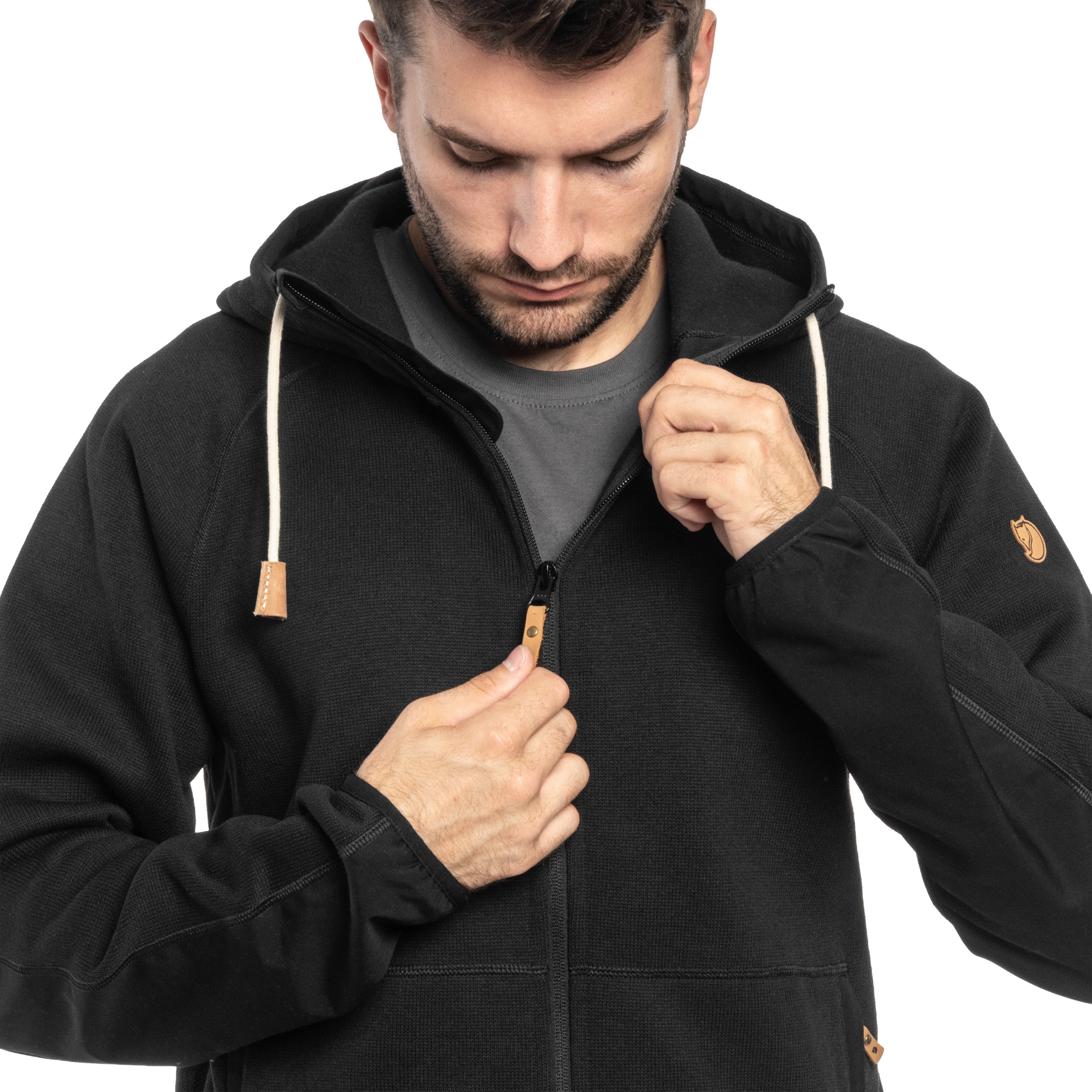 Polar Fjallraven Ovik Fleece Hoodie - Black
