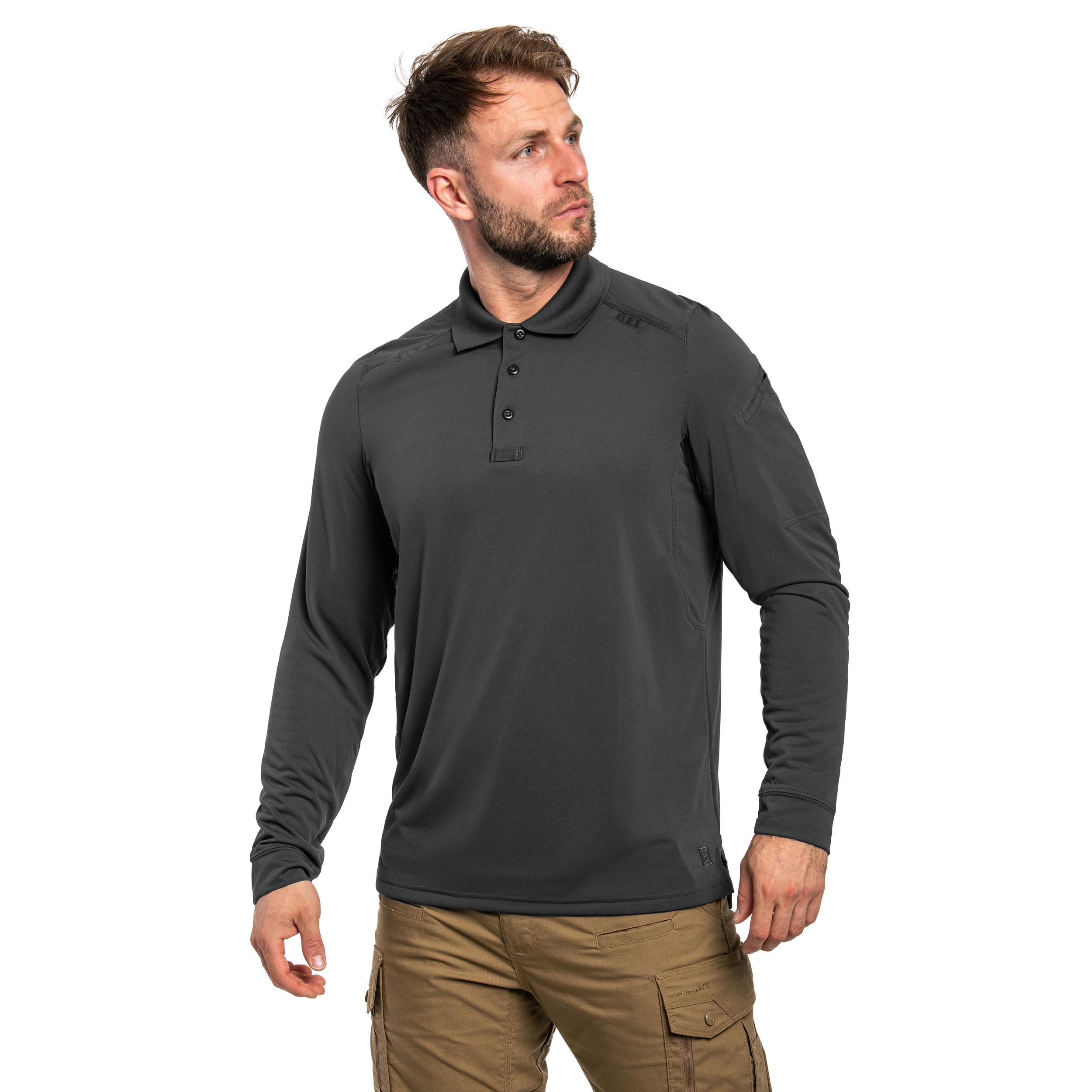 Koszulka polo 5.11 Helios Long Sleeve - Charcoal