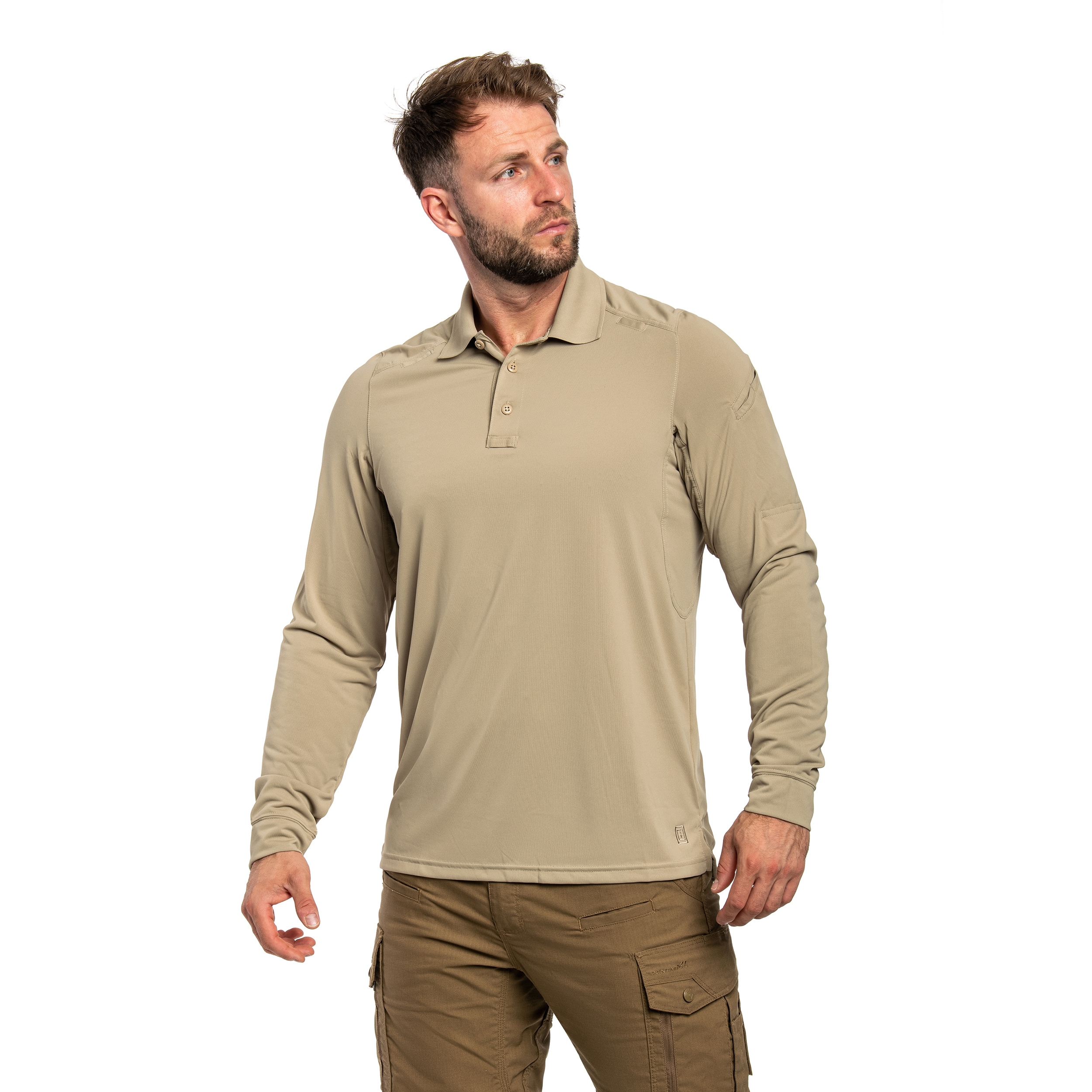 Koszulka polo 5.11 Helios Long Sleeve - Silver Tan