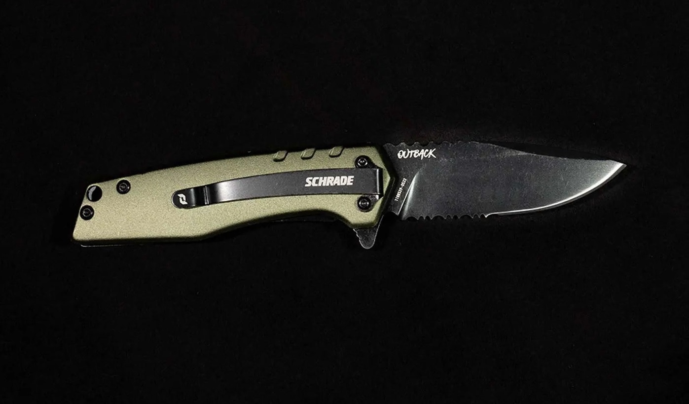 Nóż składany Schrade Outback - OD Green