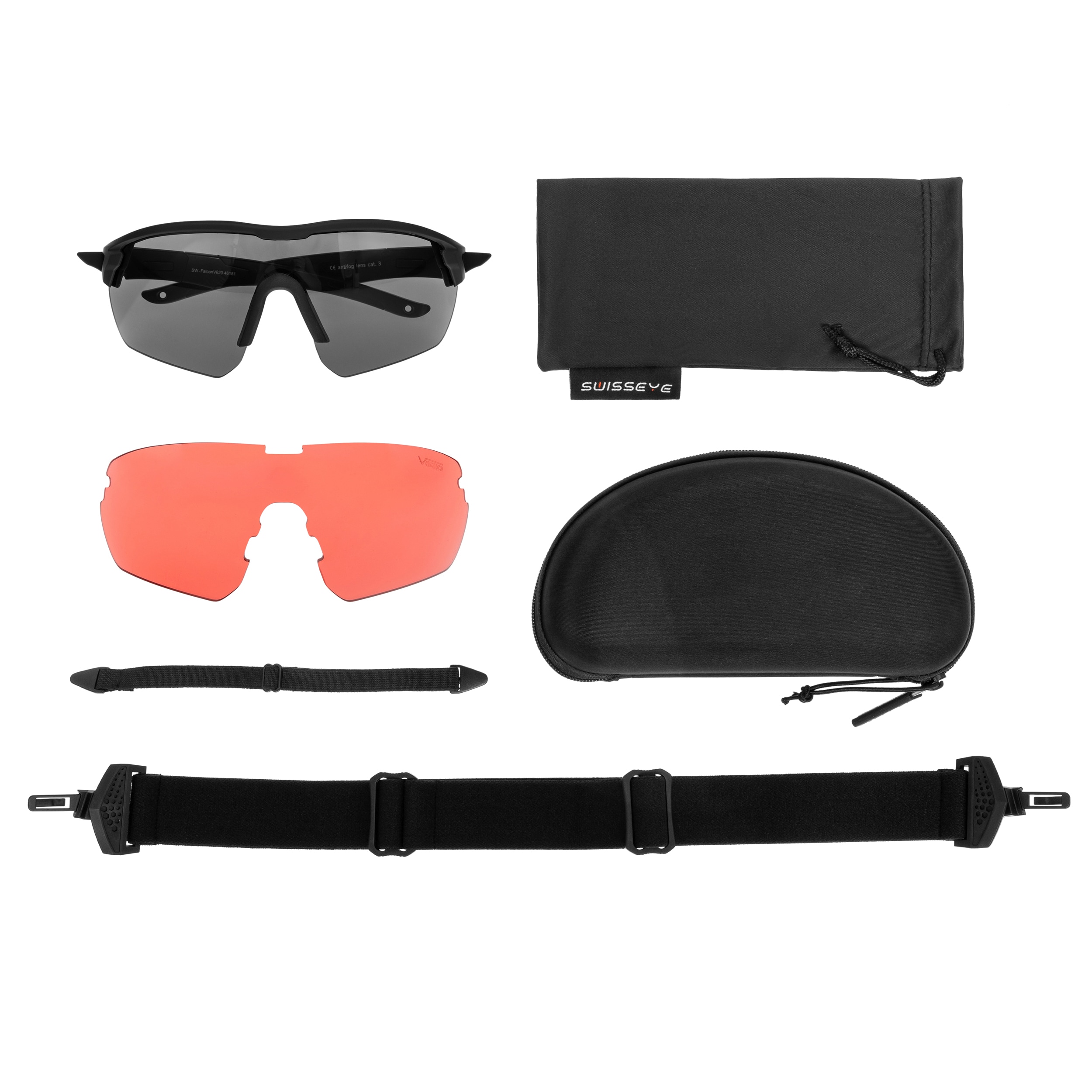 Тактичні окуляри Swiss Eye FalconV620 - Smoke/Vermilion/Black