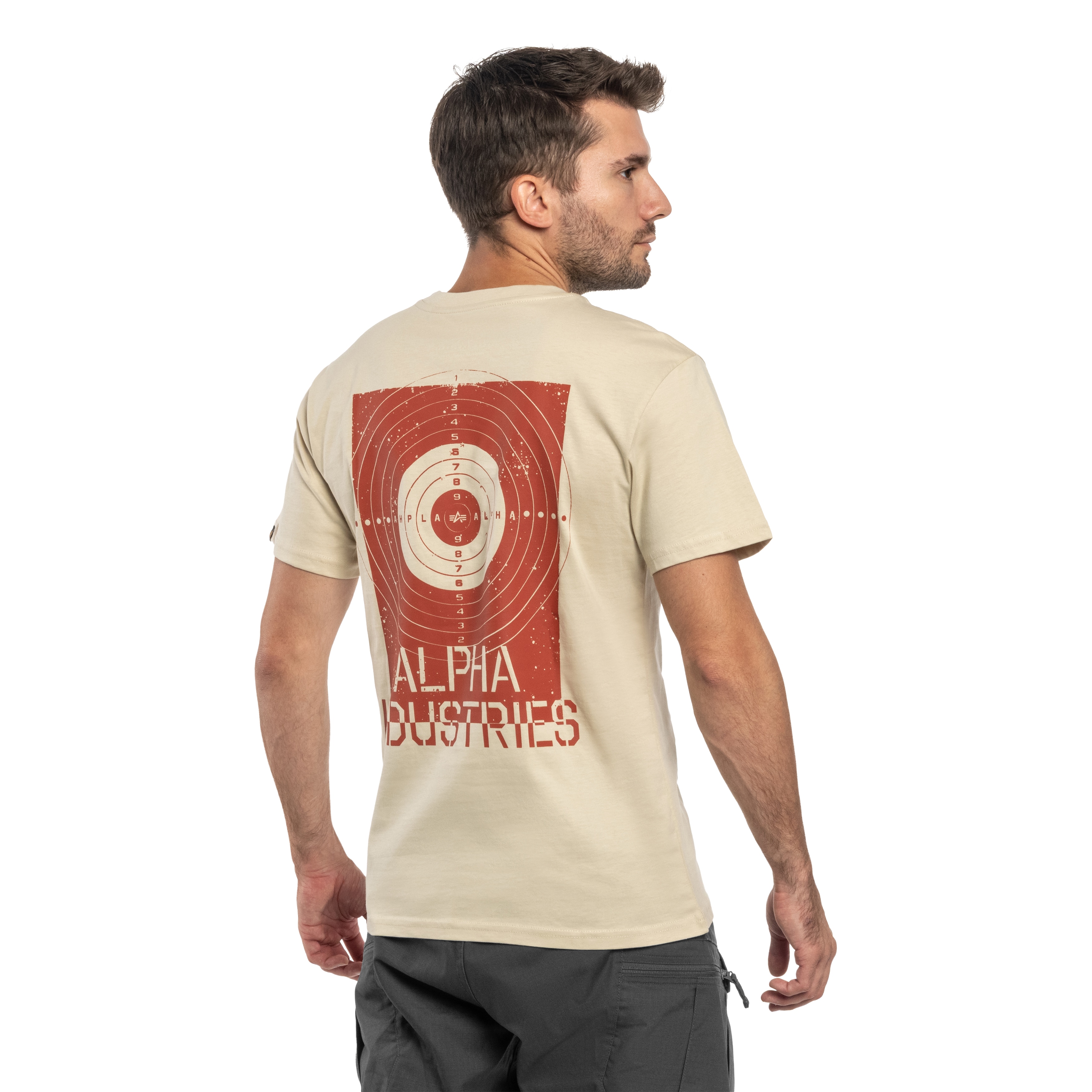Футболка T-shirt Alpha Industries Target Backprint - Vintage White