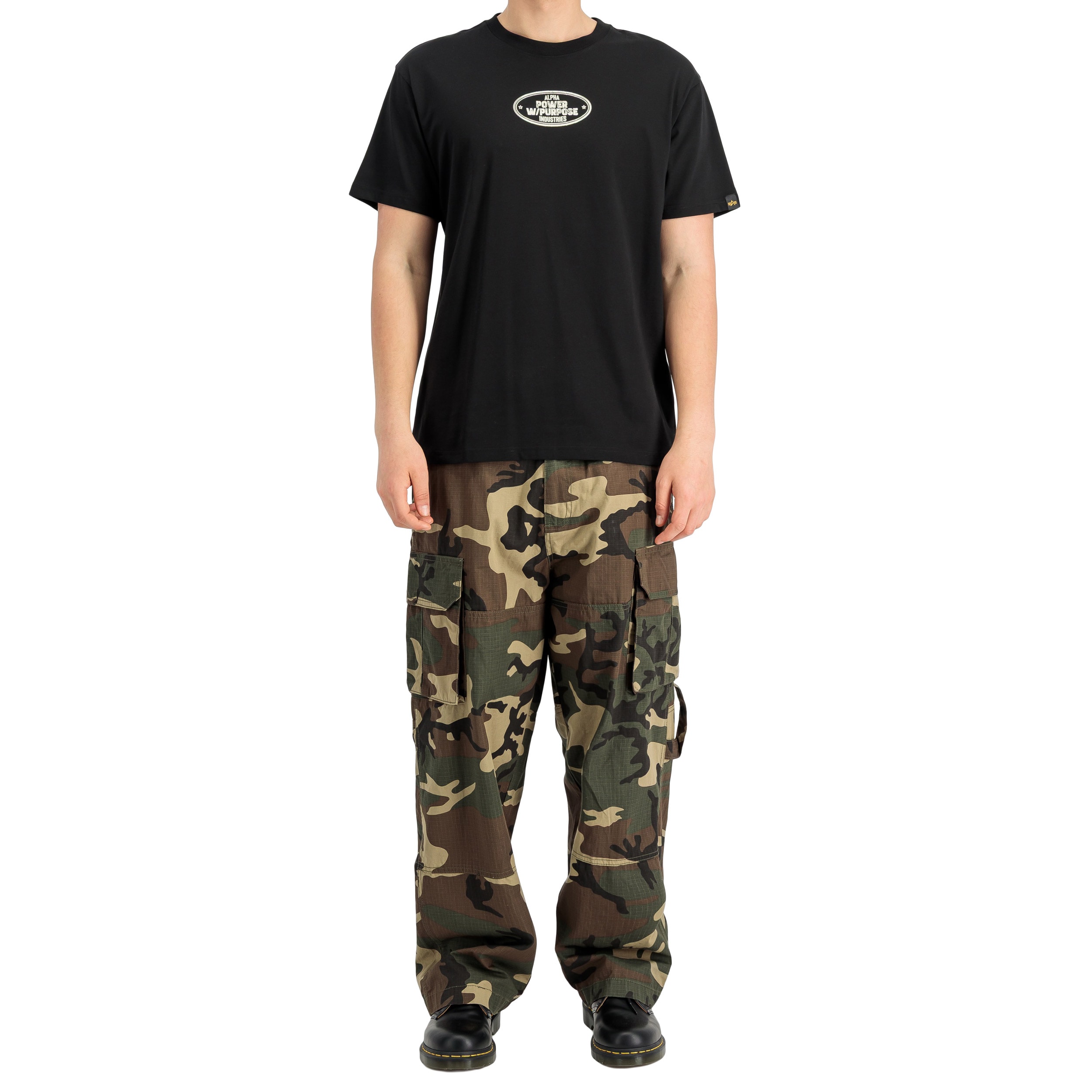 Koszulka T-shirt Alpha Industries Noseart Backprint - Black