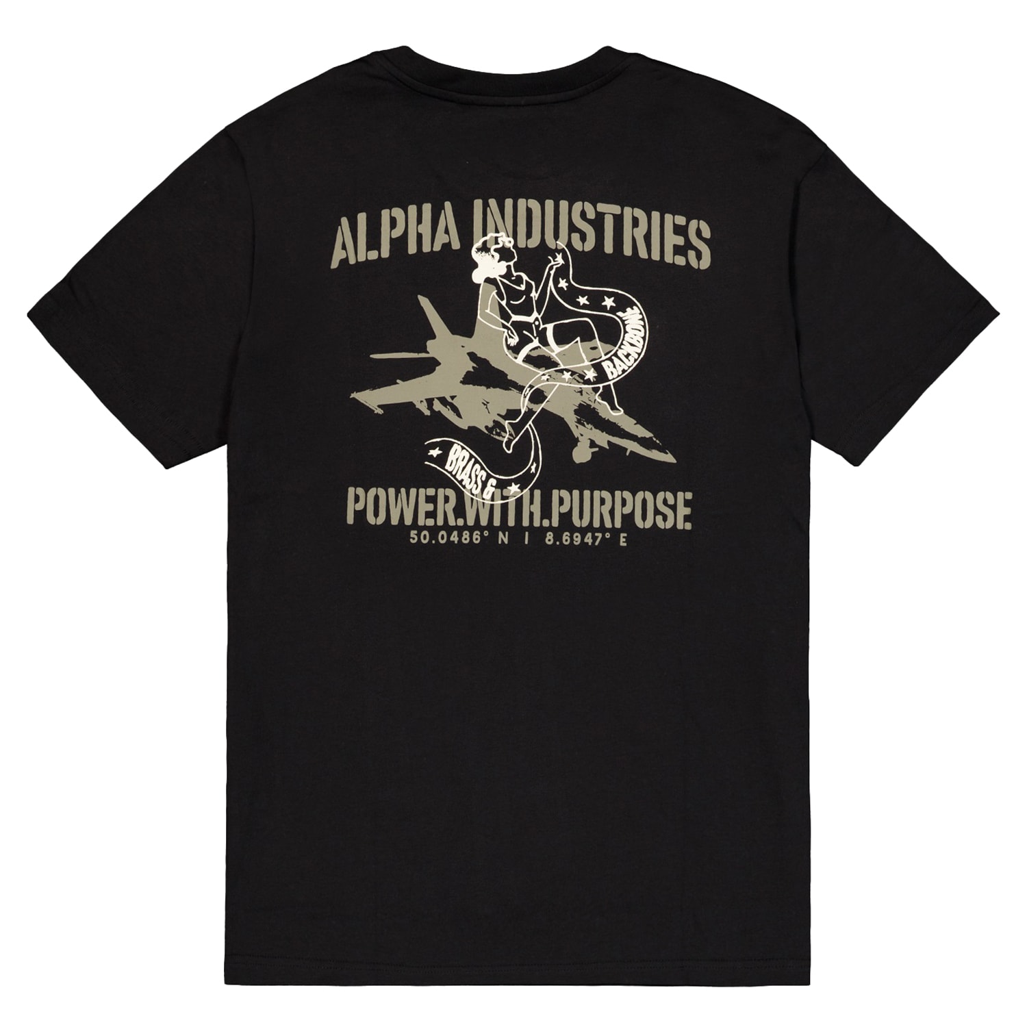Koszulka T-shirt Alpha Industries Noseart Backprint - Black