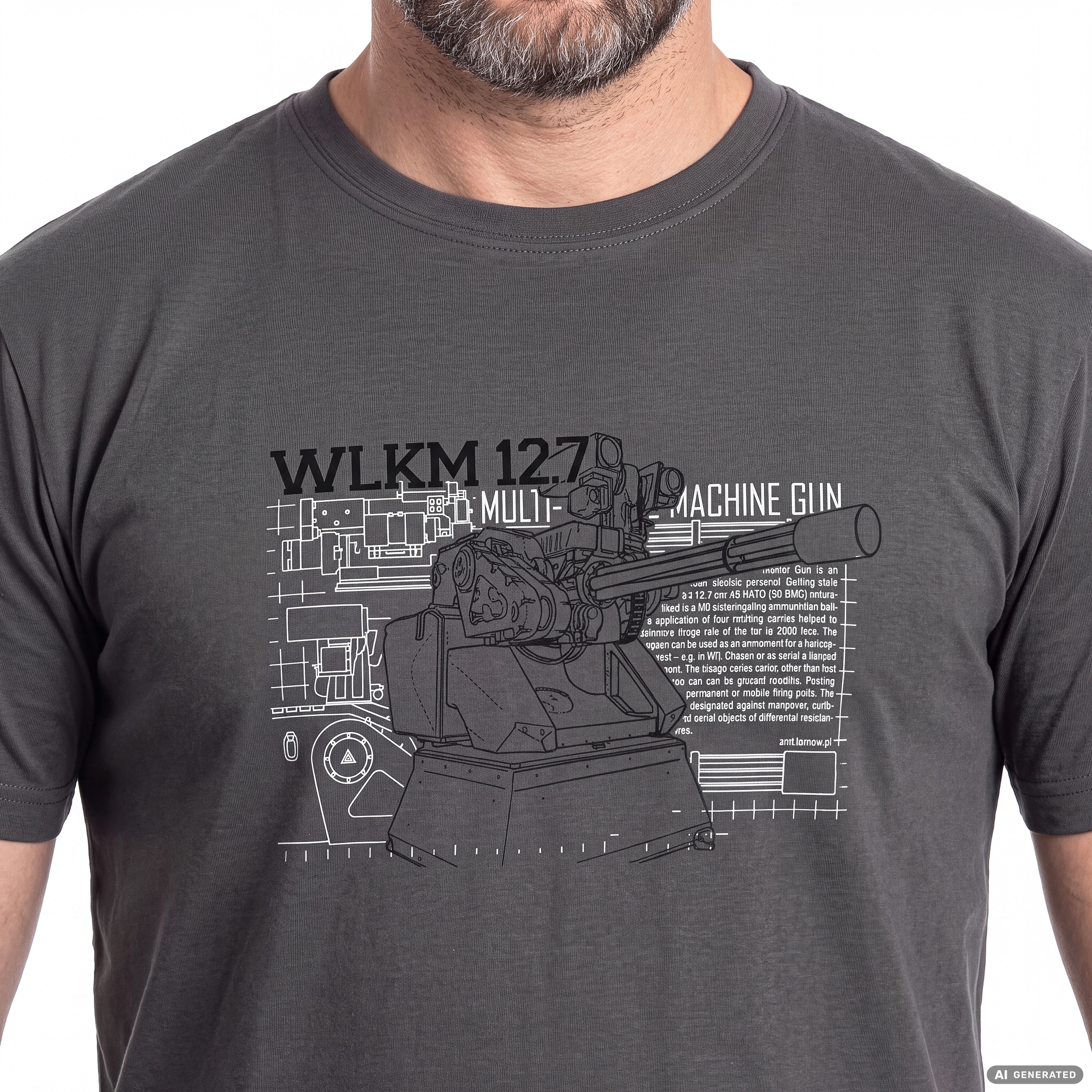 WLKM 12,7 x 99 mm T-Shirt - Grey