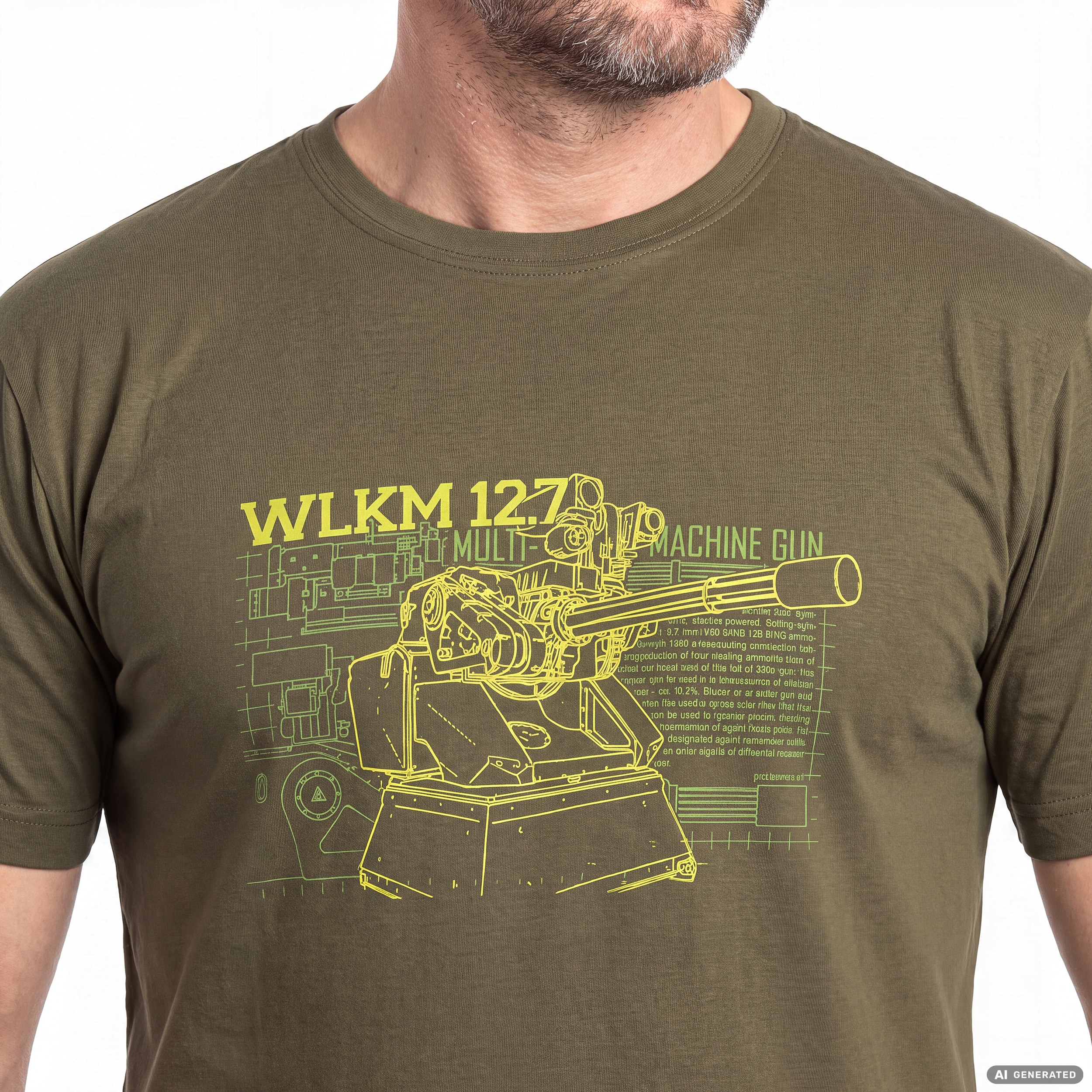 WLKM 12,7 x 99 mm T-Shirt - Olive