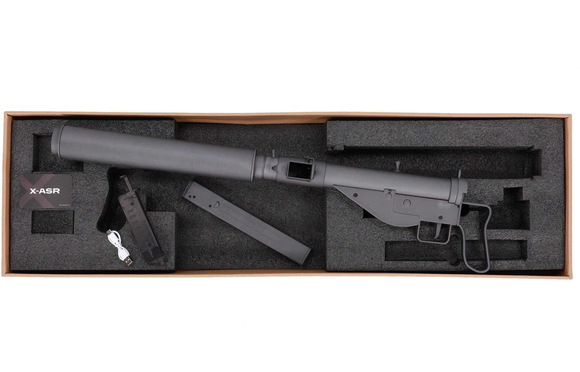 Пістолет-кулемет AEG Specna Arms RETRO Sten MK.II S Command Grip X-ASR Tracer - Grey