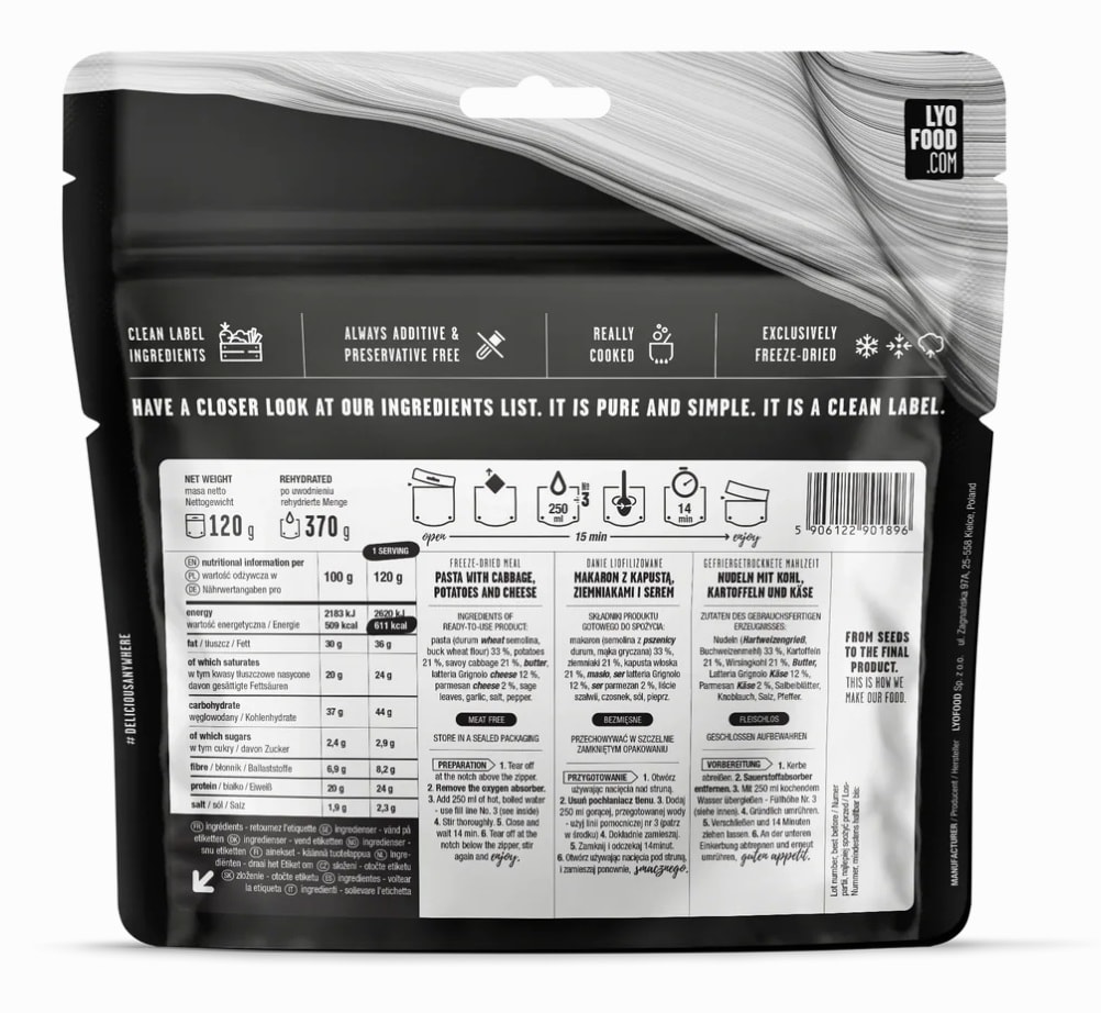 Żywność liofilizowana LYOFOOD Pizzoccheri 120 g/611 kcal
