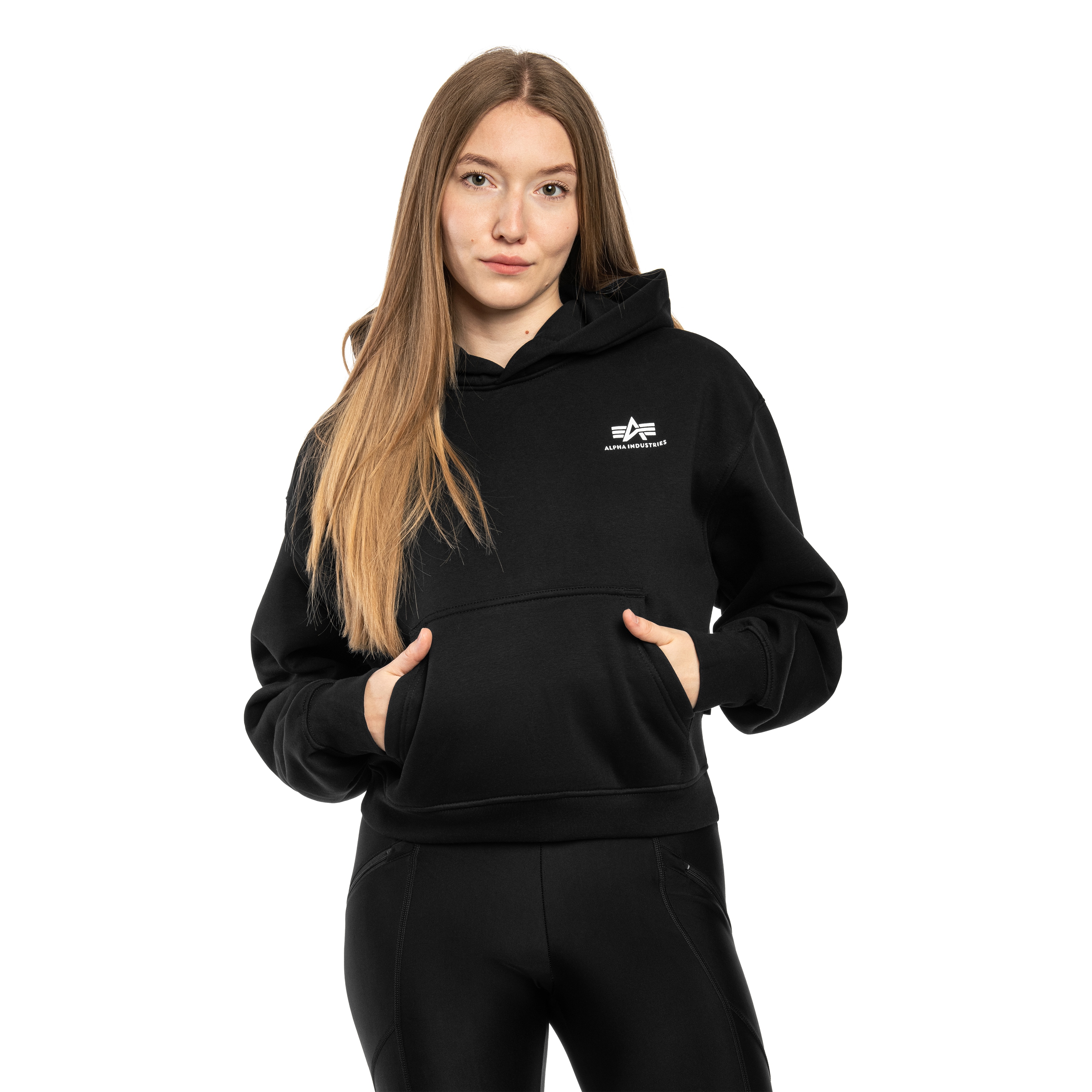 Bluza damska Alpha Industries Basic Small Logo Hoodie - Black