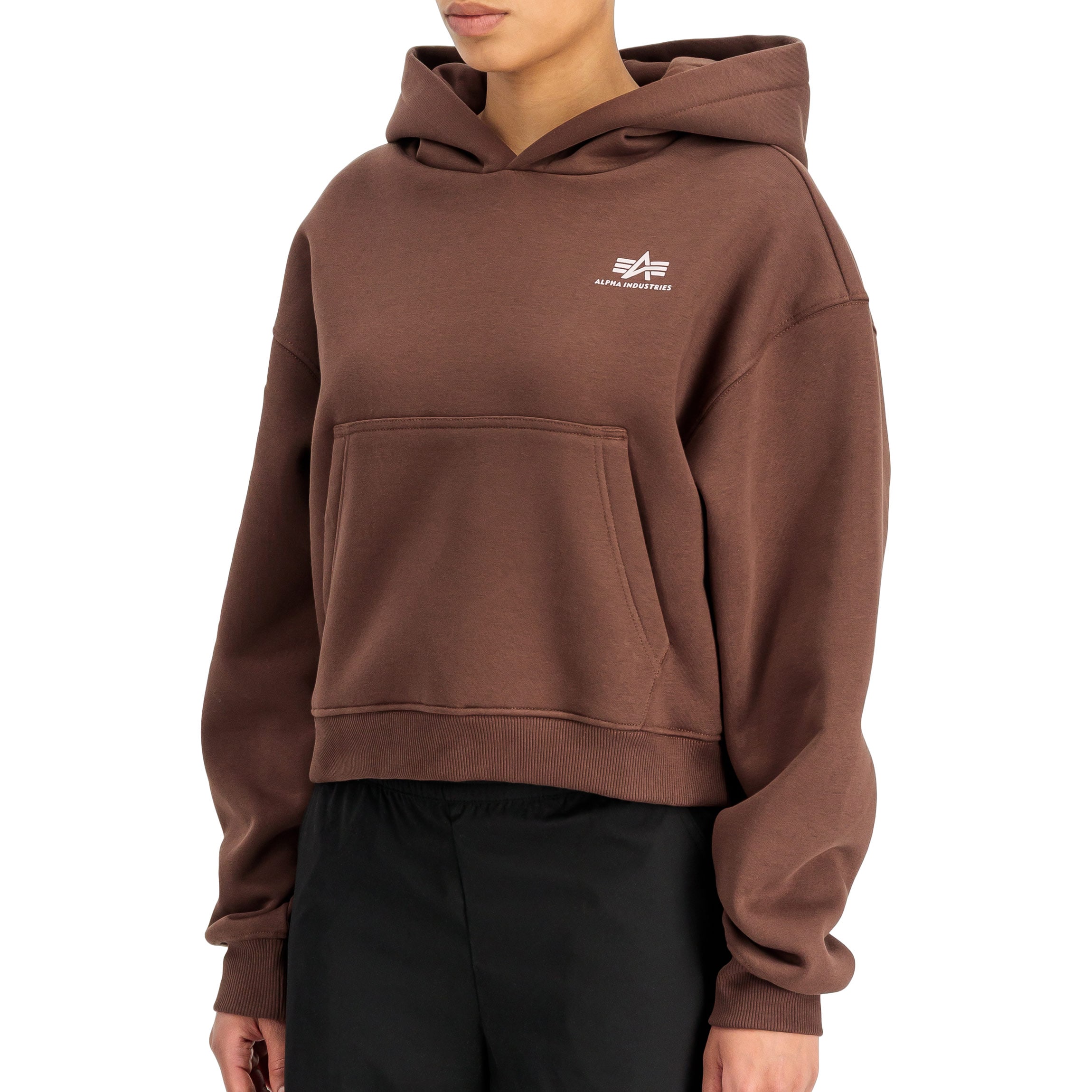 Bluza damska Alpha Industries Basic Small Logo Hoodie - Powder Brown