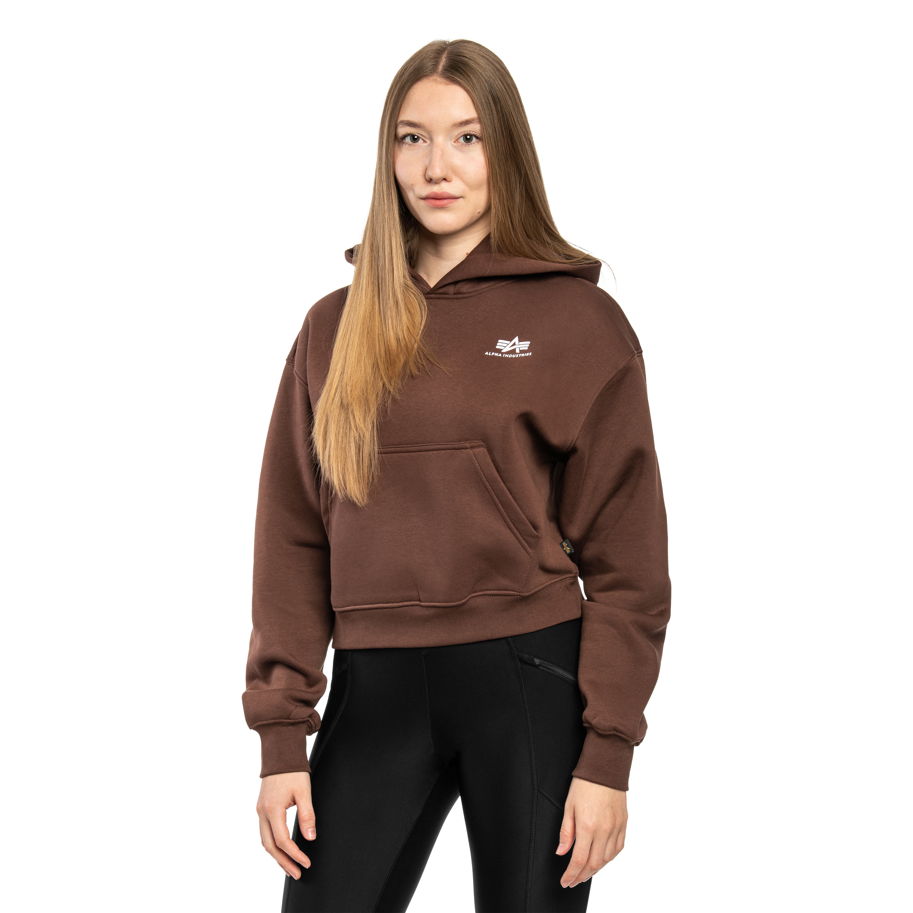 Bluza damska Alpha Industries Basic Small Logo Hoodie - Powder Brown