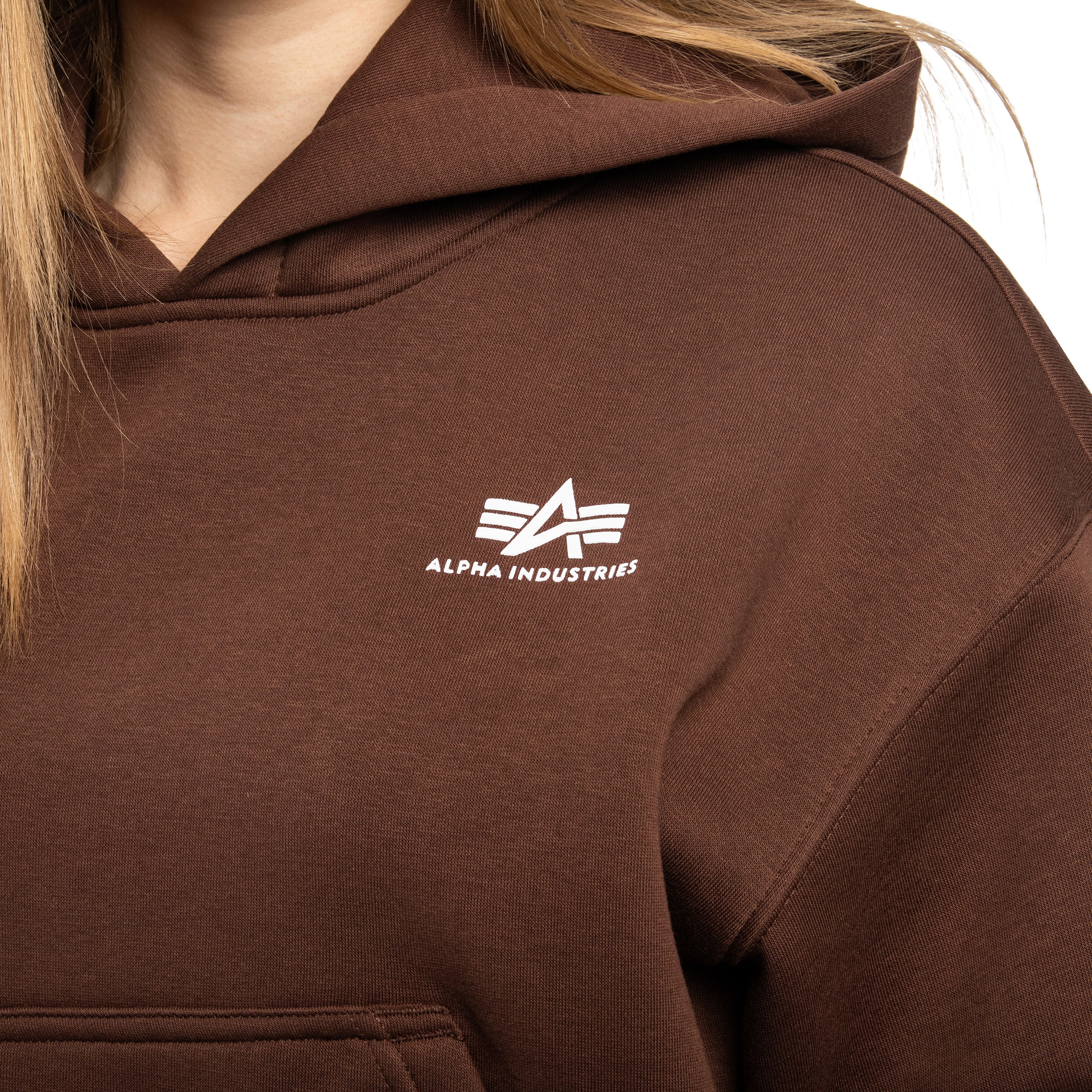 Bluza damska Alpha Industries Basic Small Logo Hoodie - Powder Brown