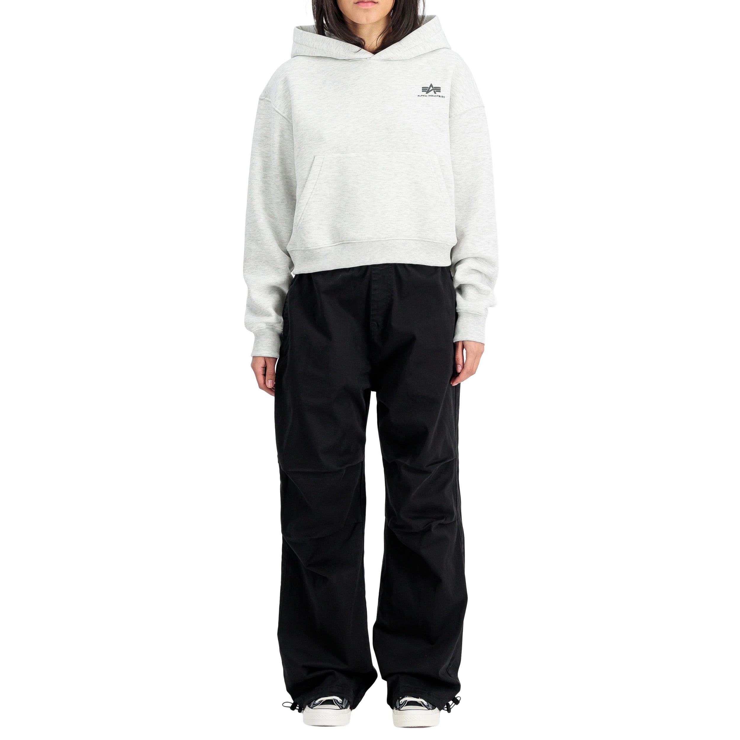 Bluza damska Alpha Industries Basic Small Logo Hoodie - Pastel Grey/Melange