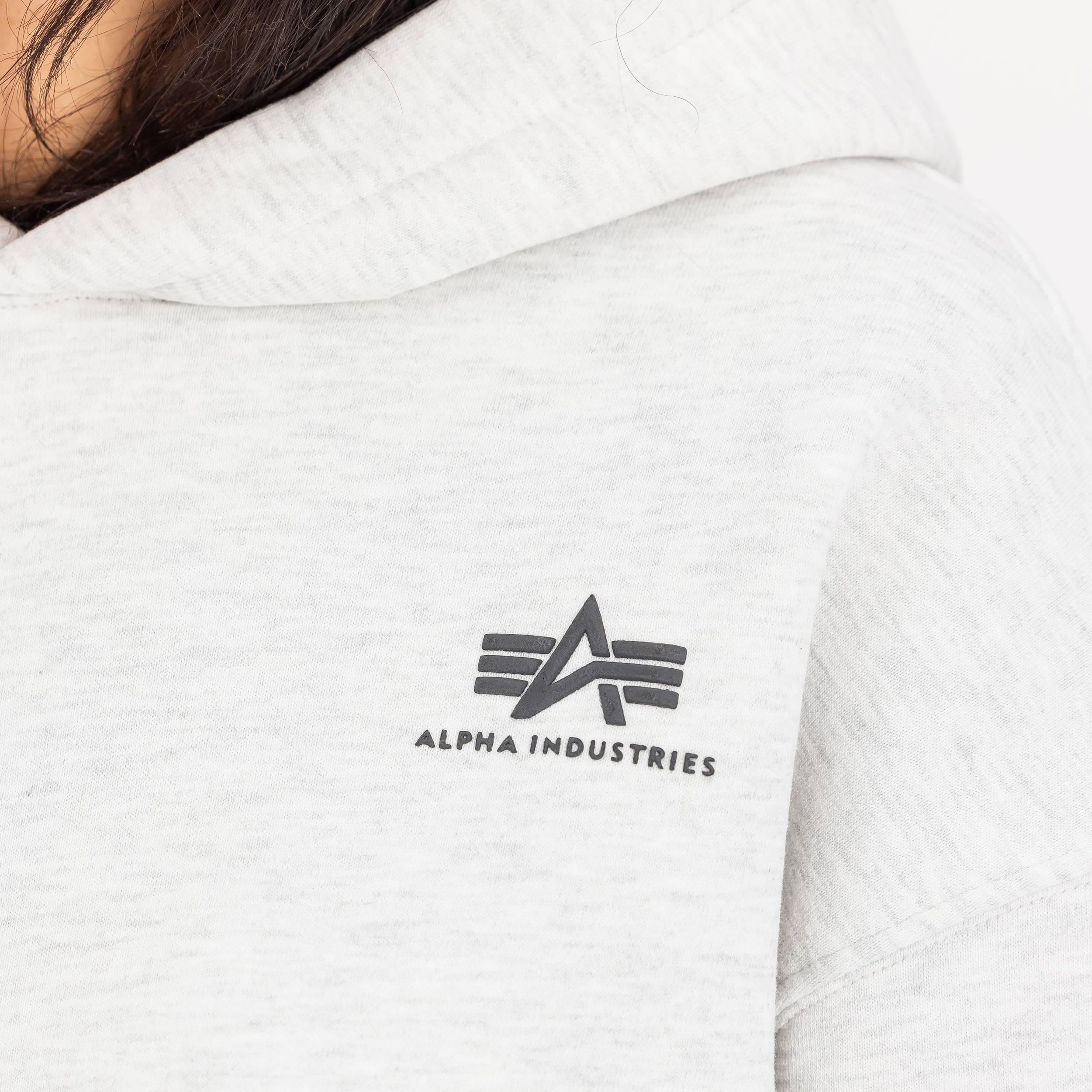 Bluza damska Alpha Industries Basic Small Logo Hoodie - Pastel Grey/Melange