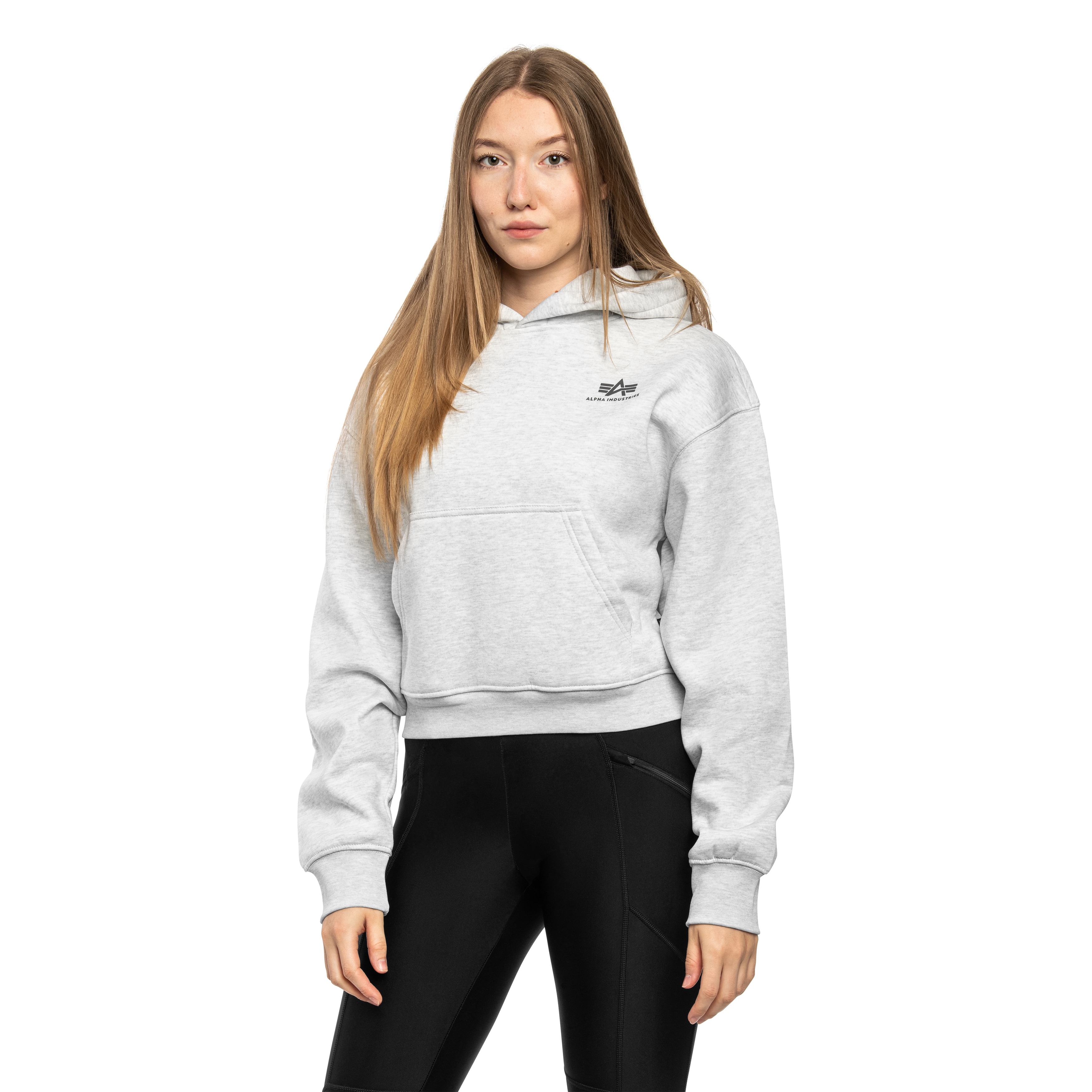 Жіноча кофта Alpha Industries Basic Small Logo Hoodie - Pastel Grey/Melange