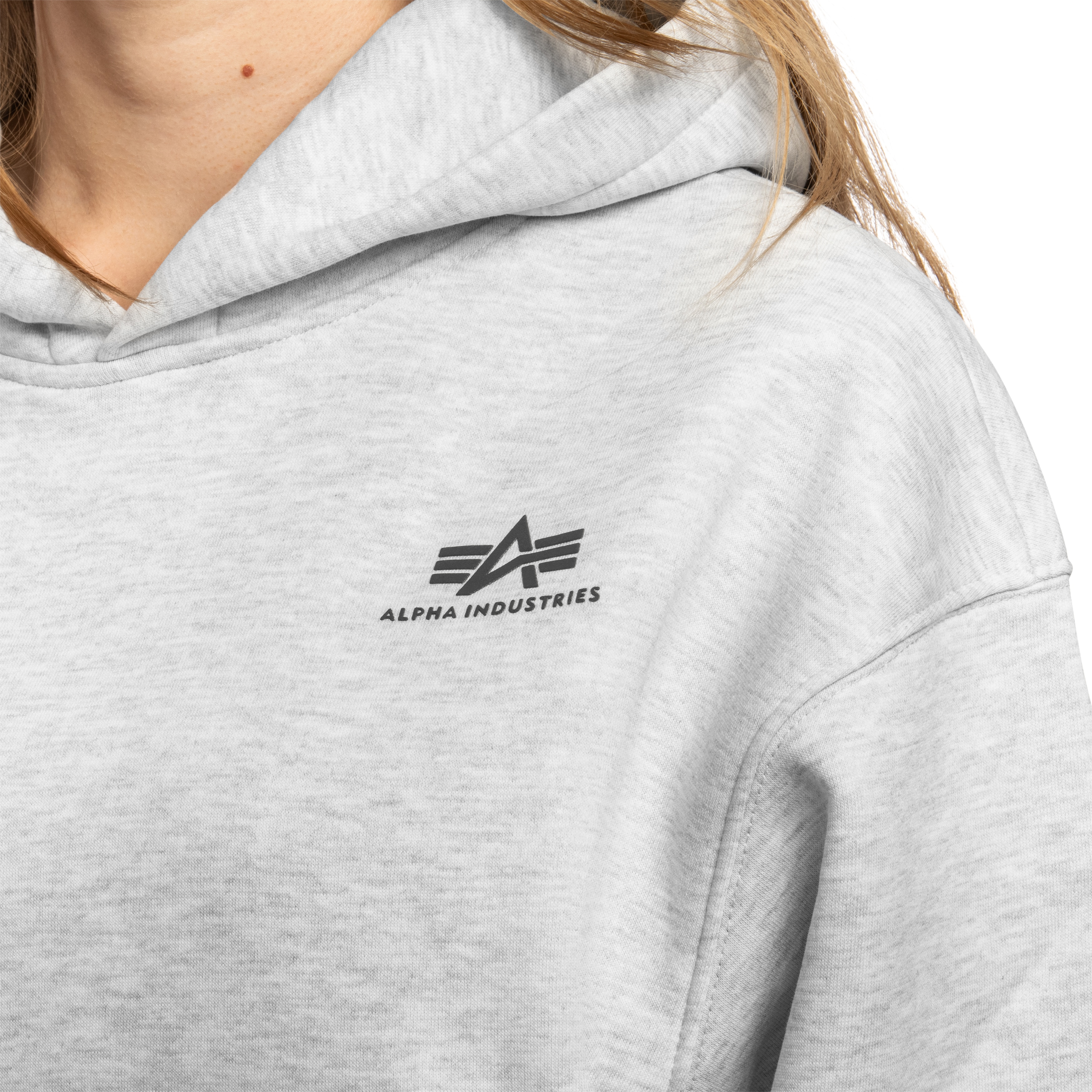 Жіноча кофта Alpha Industries Basic Small Logo Hoodie - Pastel Grey/Melange