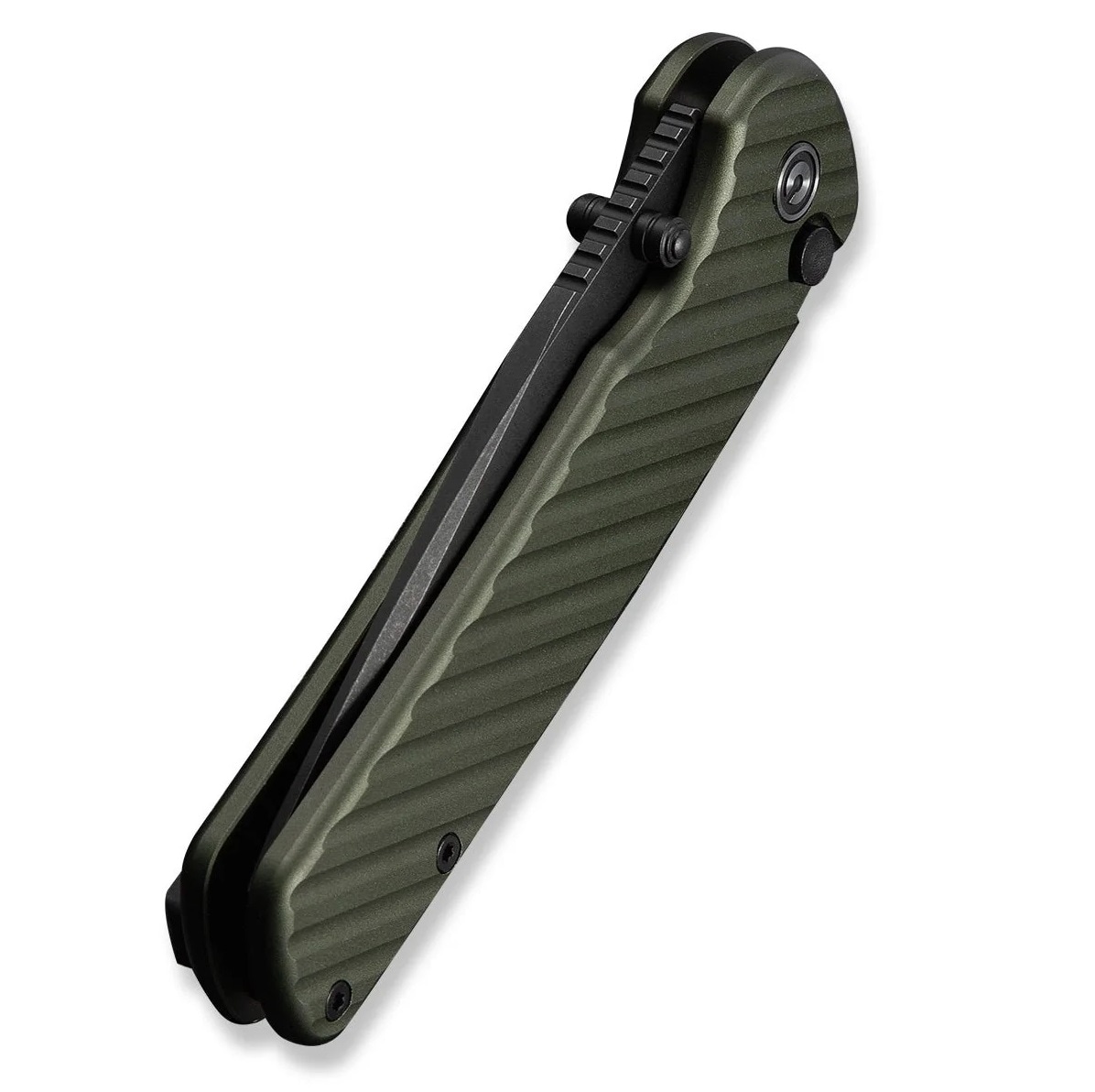 Civivi Iron Tide Black Stonewashed 14C28N Aluminium Folding Knife - Forest Green