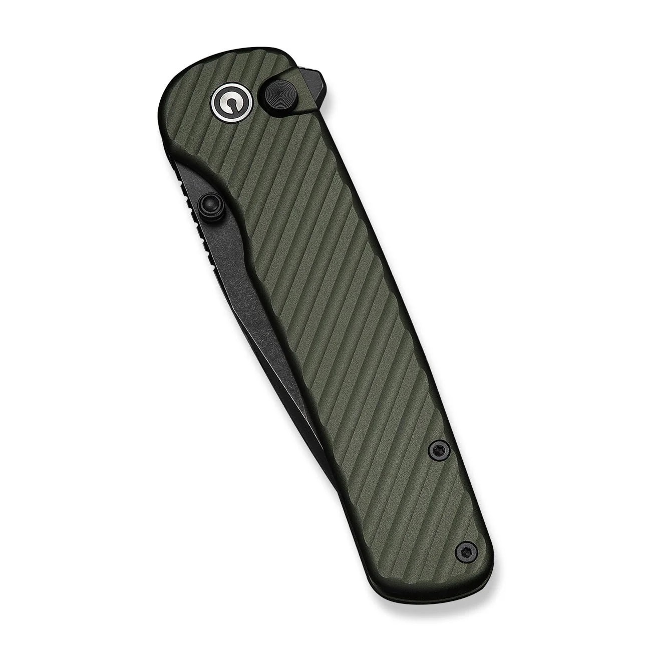 Civivi Iron Tide Black Stonewashed 14C28N Aluminium Folding Knife - Forest Green