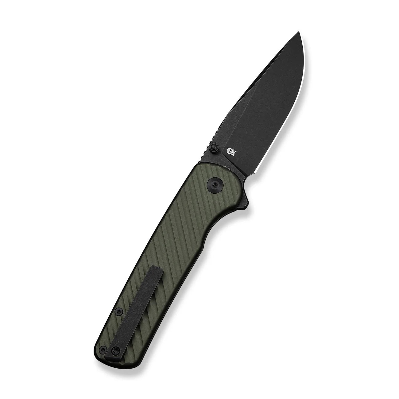 Civivi Iron Tide Black Stonewashed 14C28N Aluminium Folding Knife - Forest Green