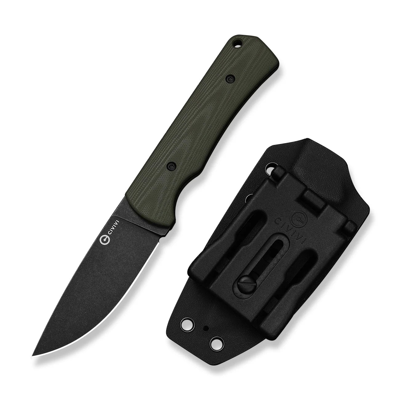 Nóż Civivi Jencks Fixed Blade Black Stonewashed 14C28N G10 - OD Green