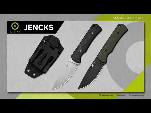 Nóż Civivi Jencks Fixed Blade Black Stonewashed 14C28N G10 - OD Green