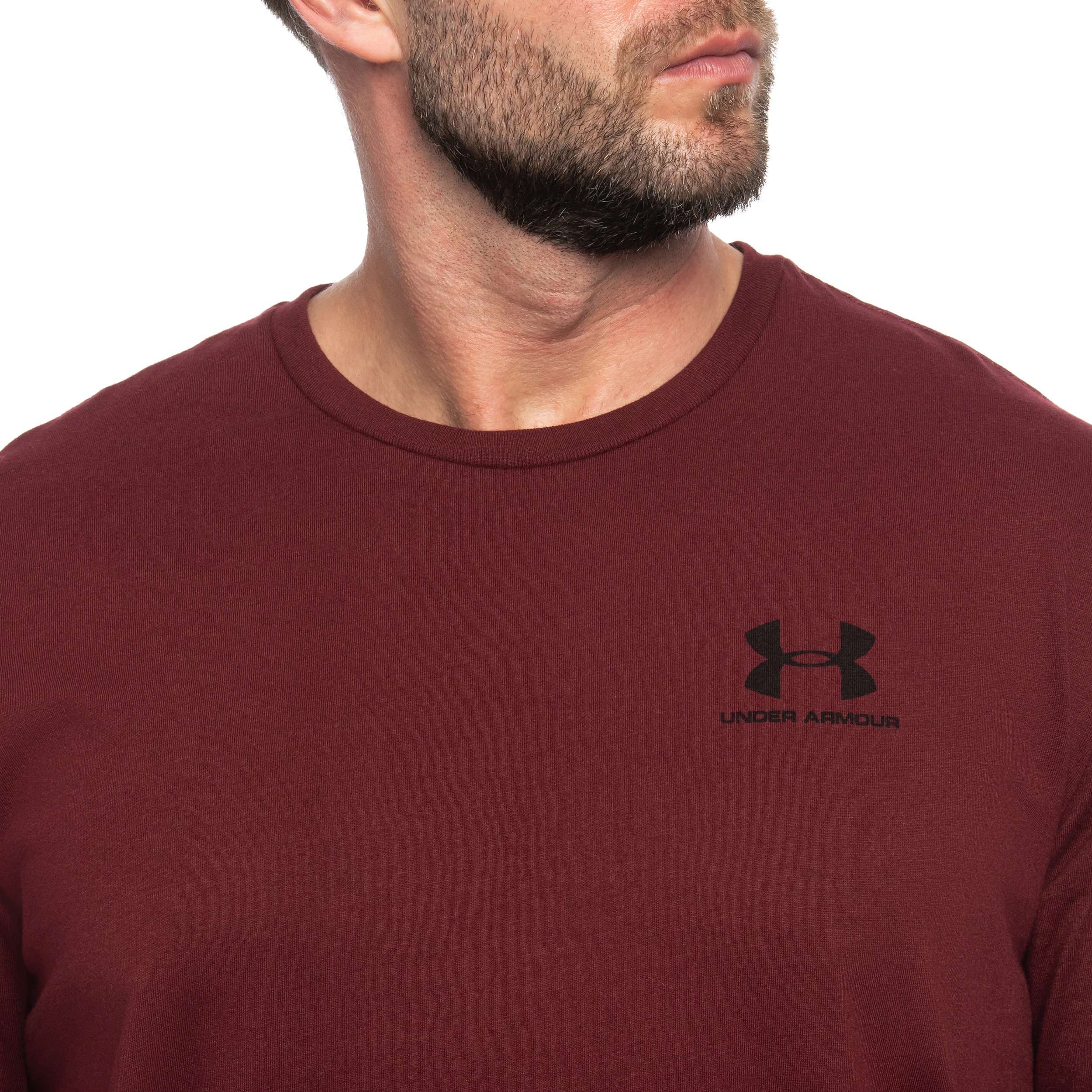 Koszulka T-shirt Under Armour Left Chest Logo - Vintage Maroon/Black