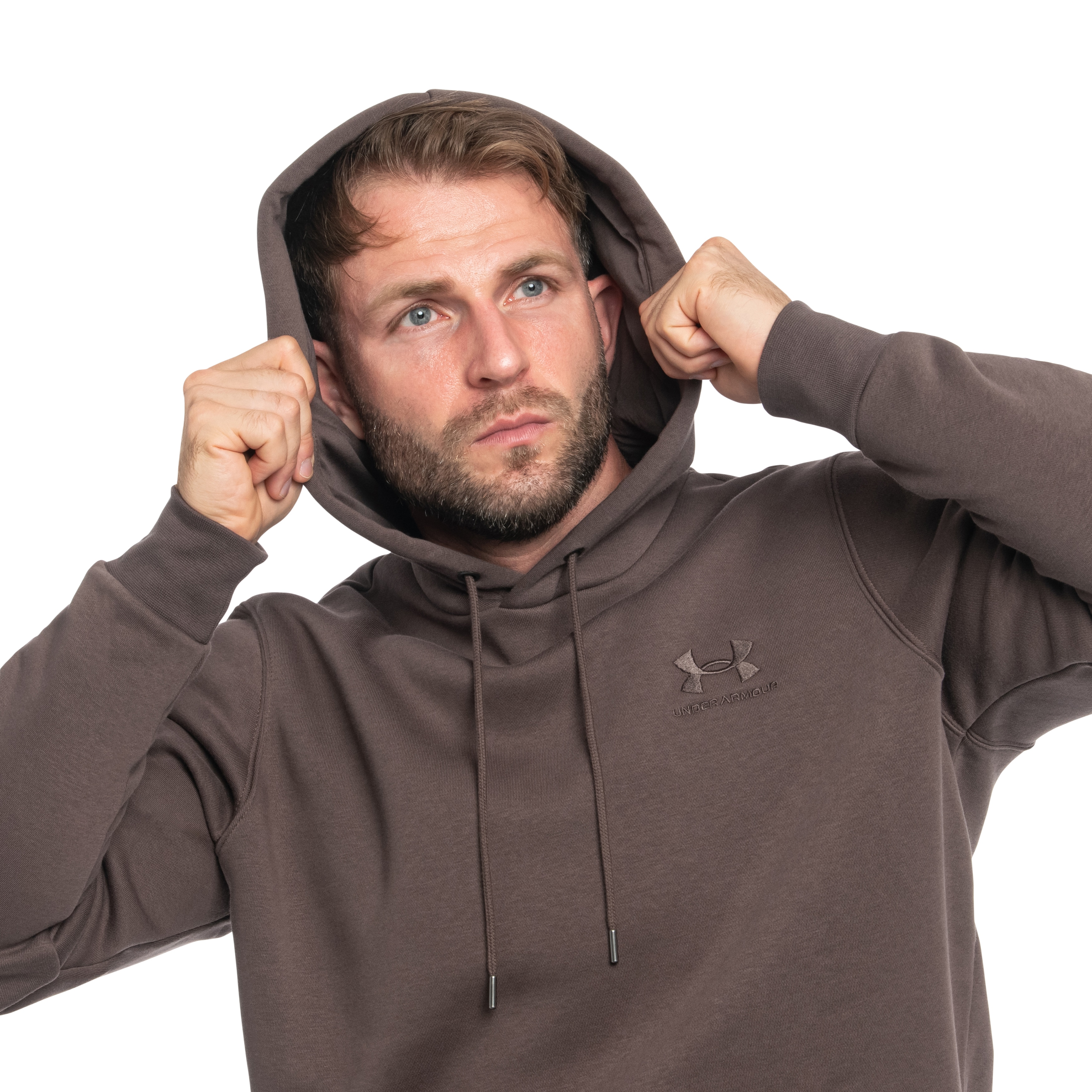 Bluza Under Armour Icon Fleece Hoodie - Peppercorn