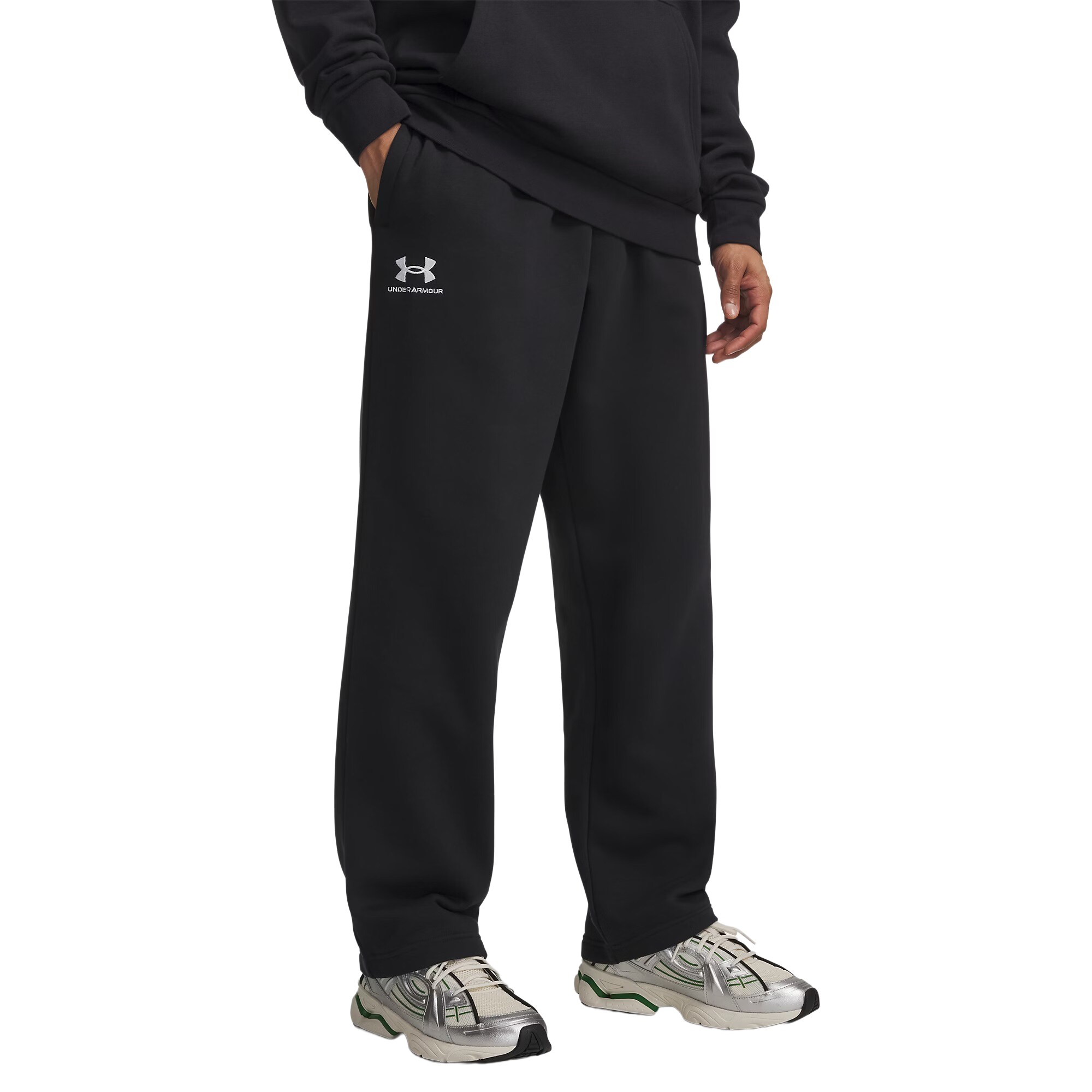 Spodnie Under Armour Icon Fleece - Black/White