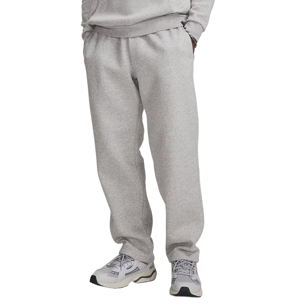 Spodnie Under Armour Icon Fleece - Mod Gray Full Heather/White