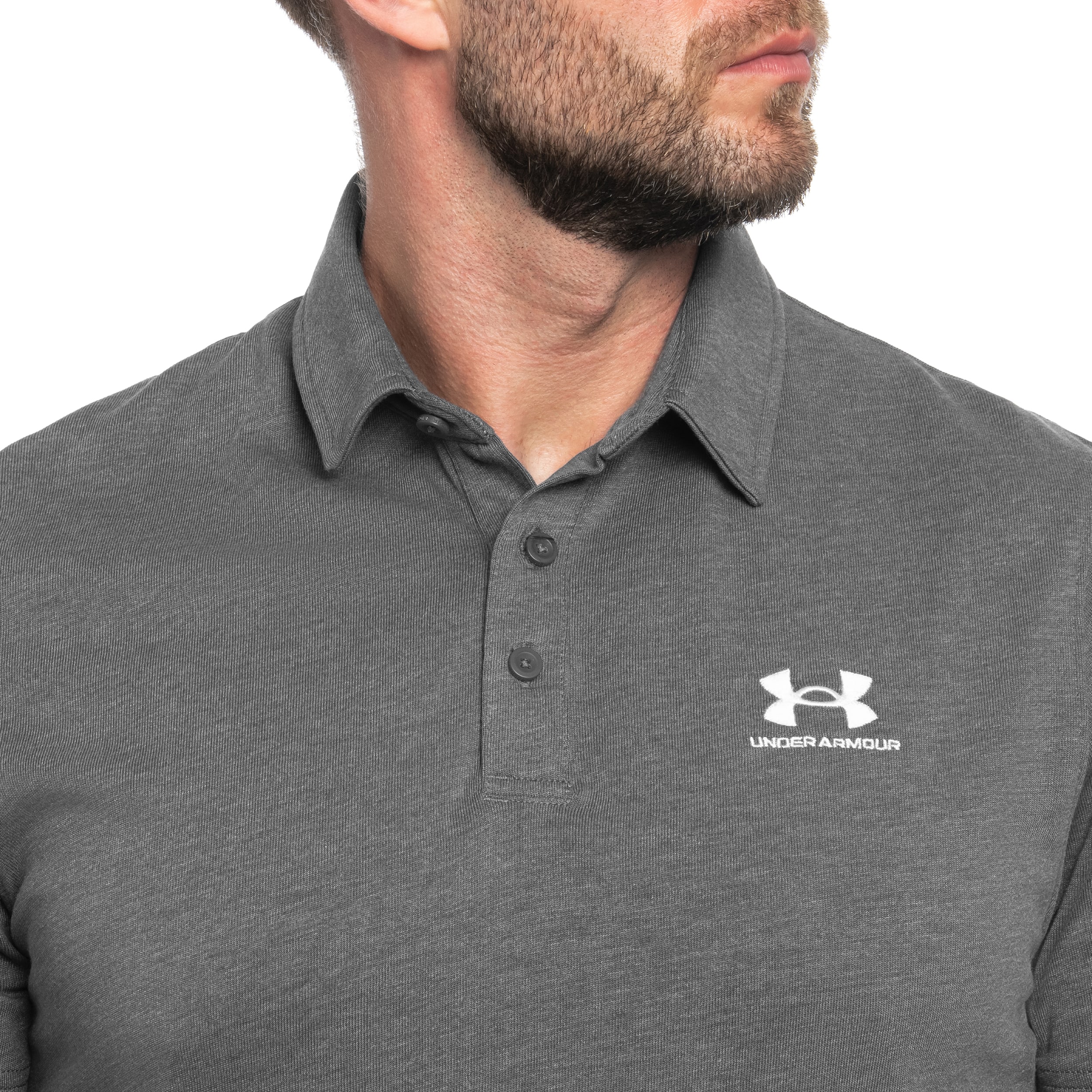 Koszulka polo Under Armour Icon Polo - Castlerock Light Heather/White