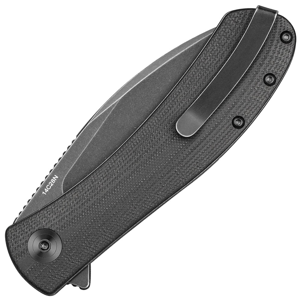 Складаний ніж Trollsky Knives Mandu XL 14C28N - Black Stonewashed/Black G10