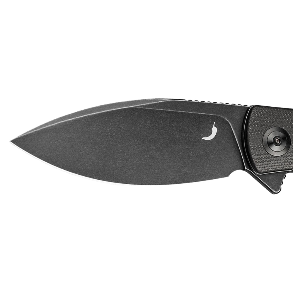 Nóż składany Trollsky Knives Mandu XL 14C28N - Black Stonewashed/Black G10