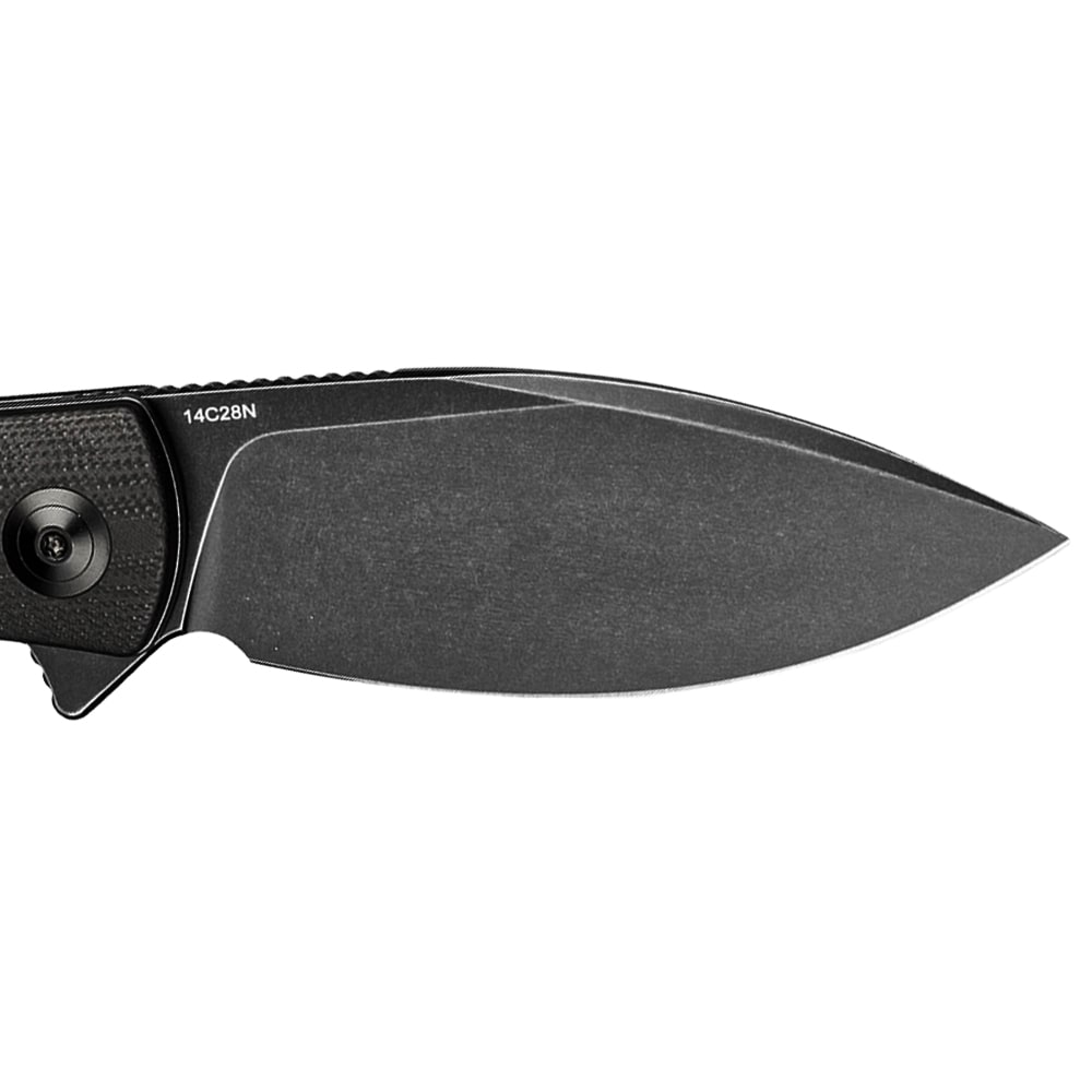 Nóż składany Trollsky Knives Mandu XL 14C28N - Black Stonewashed/Black G10